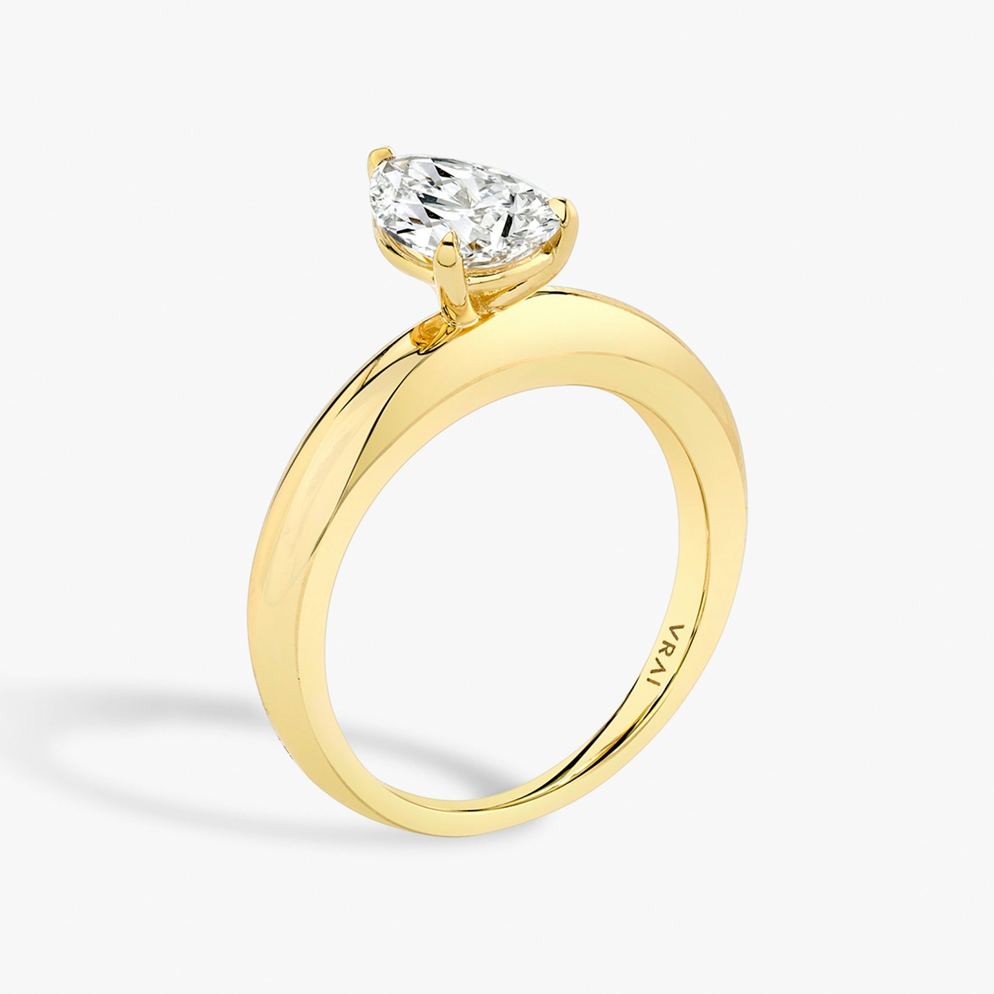 The Curator | Pear | 18k | Yellow Gold | bandAccent: Plain | diamondOrientation: vertical | caratWeight: other