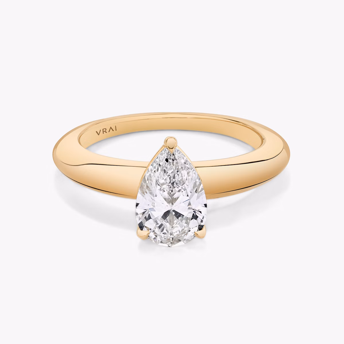 The Curator | Pear | 14k | Rose Gold | bandAccent: Plain | diamondOrientation: vertical | caratWeight: other