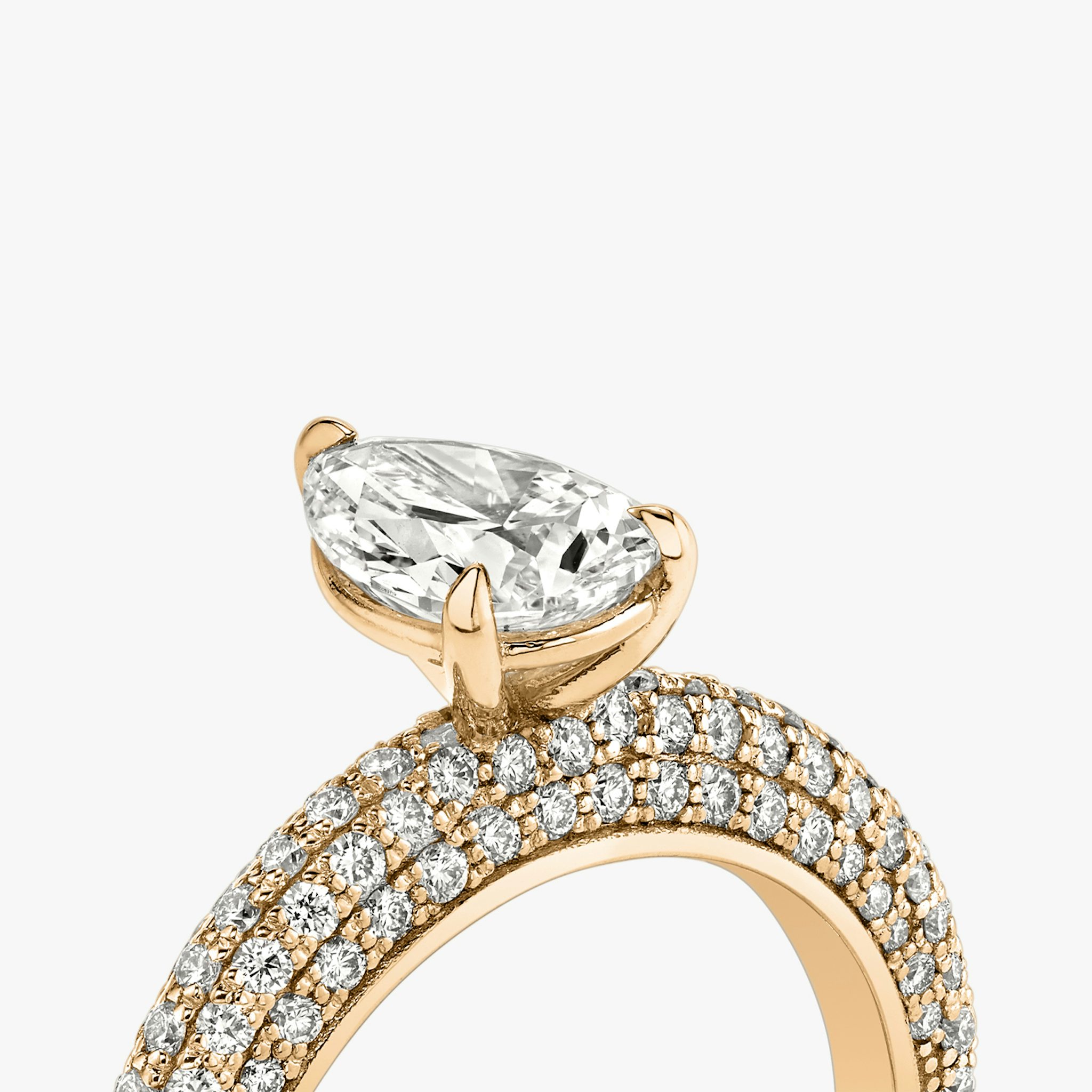 The Curator | Pear | 14k | Rose Gold | bandAccent: Pavé | diamondOrientation: vertical | caratWeight: other