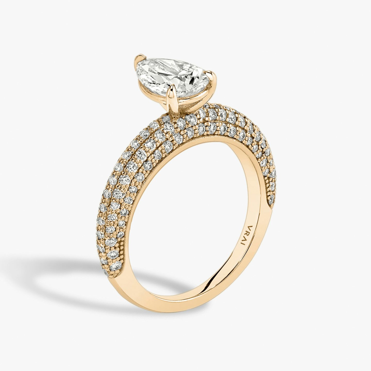 The Curator | Pear | 14k | Rose Gold | bandAccent: Pavé | diamondOrientation: vertical | caratWeight: other