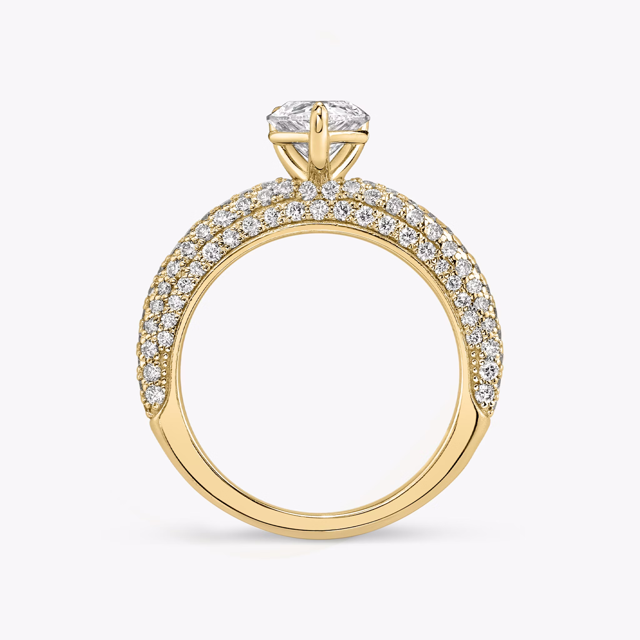 The Curator | Pear | 18k | Yellow Gold | bandAccent: Pavé | diamondOrientation: vertical | caratWeight: other