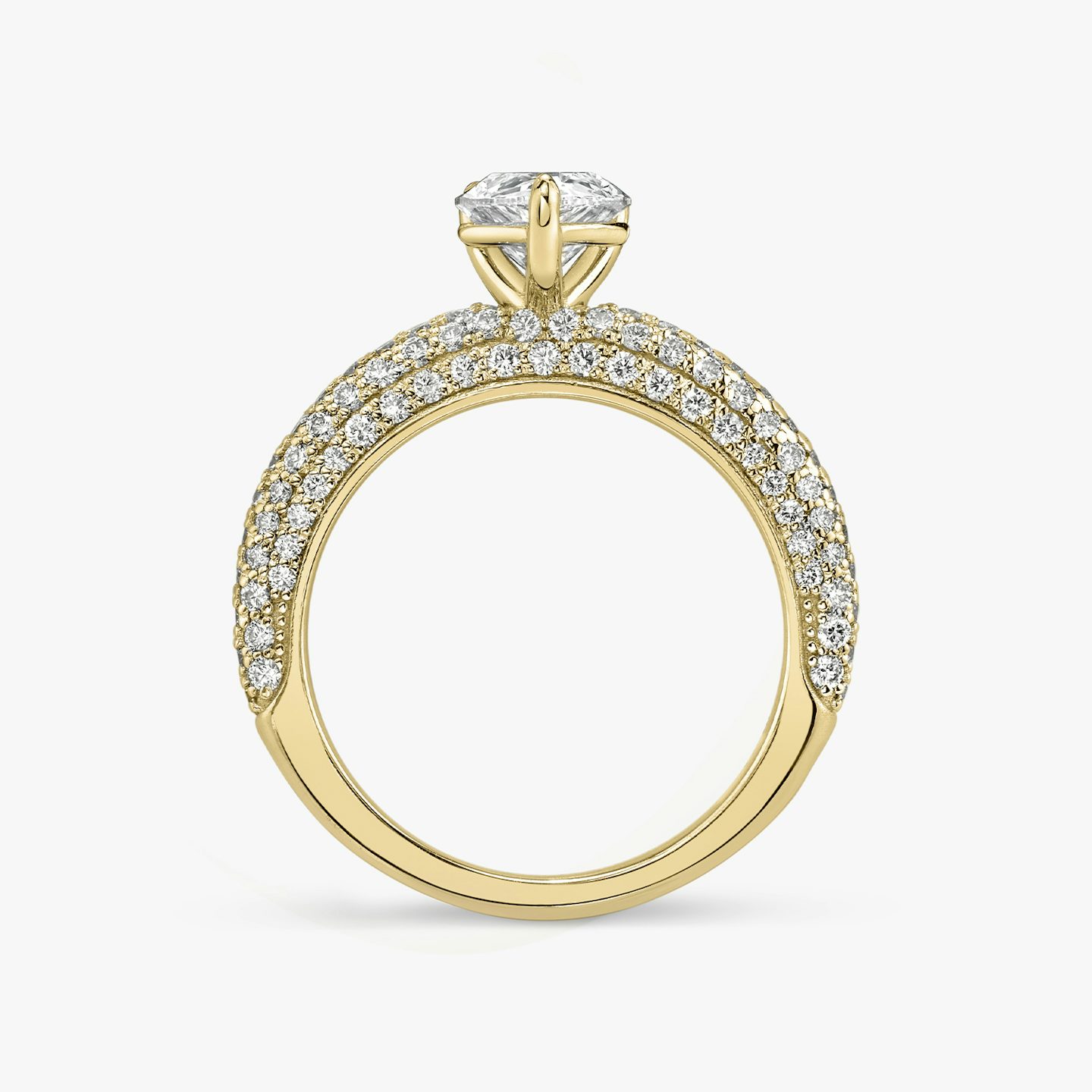 The Curator | Pear | 18k | Yellow Gold | bandAccent: Pavé | diamondOrientation: vertical | caratWeight: other