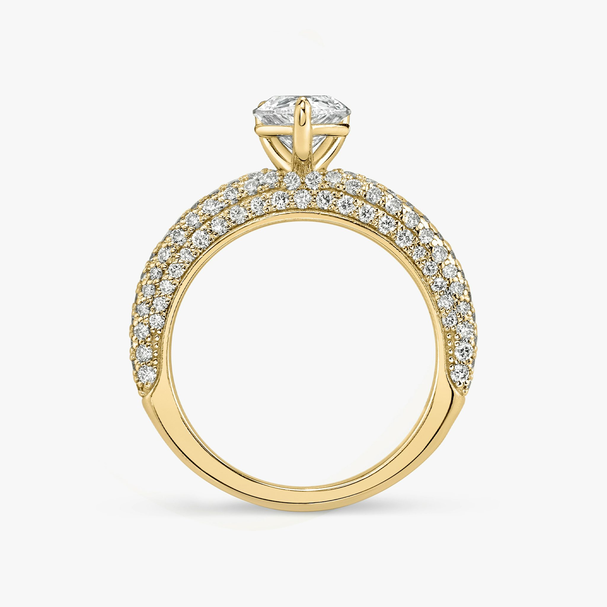 The Curator | Pear | 18k | Yellow Gold | bandAccent: Pavé | diamondOrientation: vertical | caratWeight: other