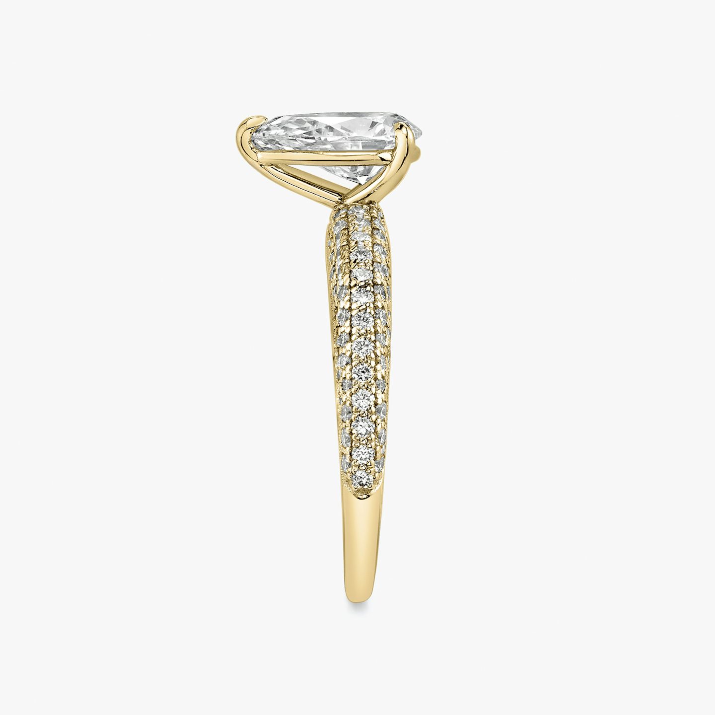 The Curator | Pear | 18k | Yellow Gold | bandAccent: Pavé | diamondOrientation: vertical | caratWeight: other