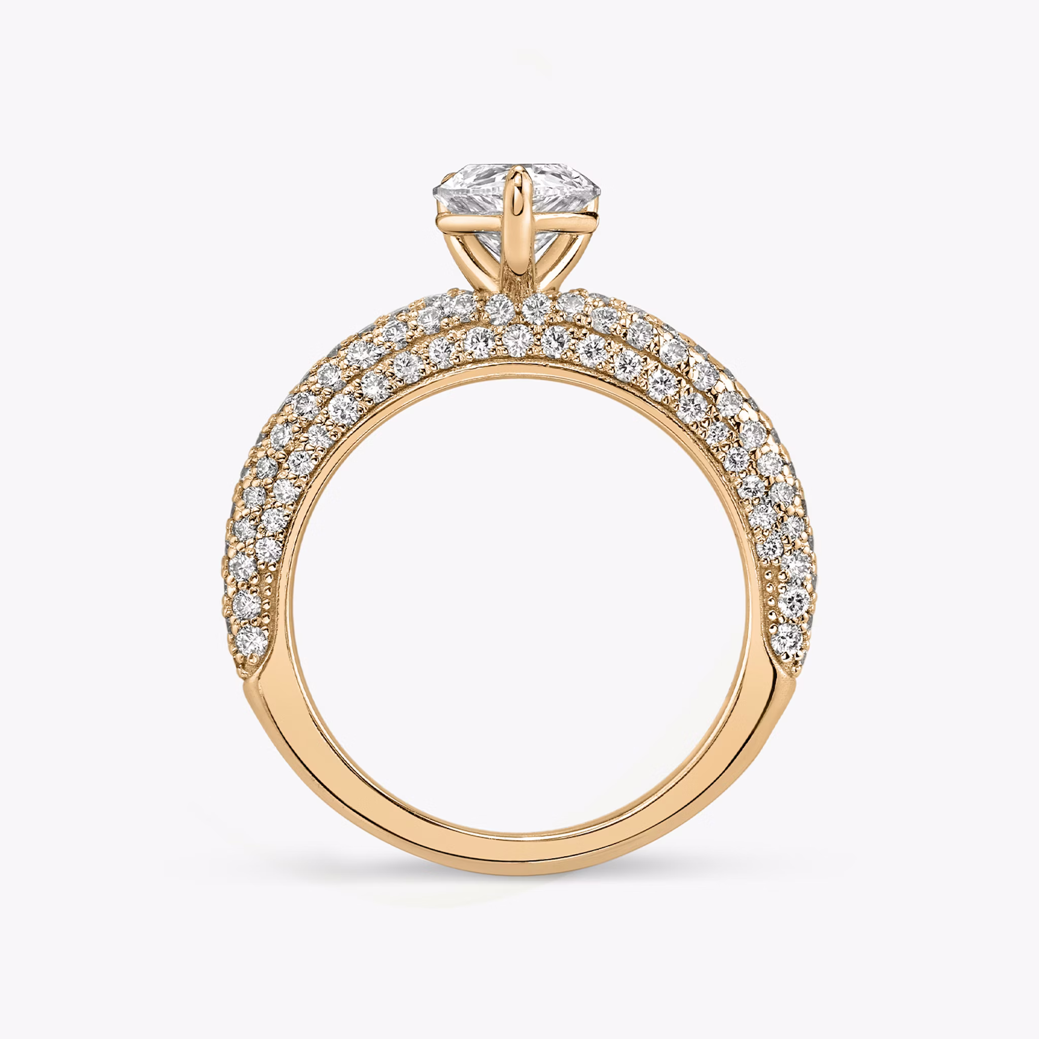 The Curator | Pear | 14k | Rose Gold | bandAccent: Pavé | diamondOrientation: vertical | caratWeight: other