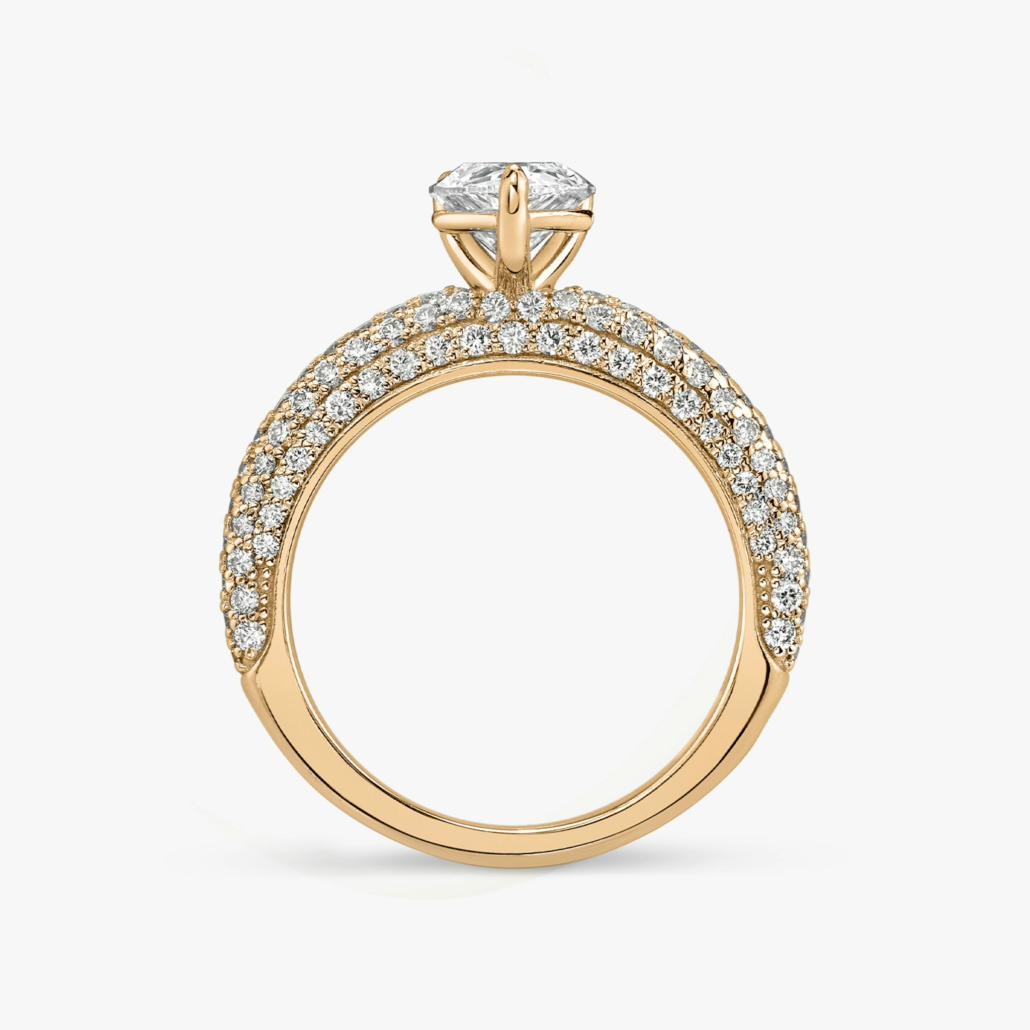 The Curator | Pear | 14k | Rose Gold | bandAccent: Pavé | diamondOrientation: vertical | caratWeight: other