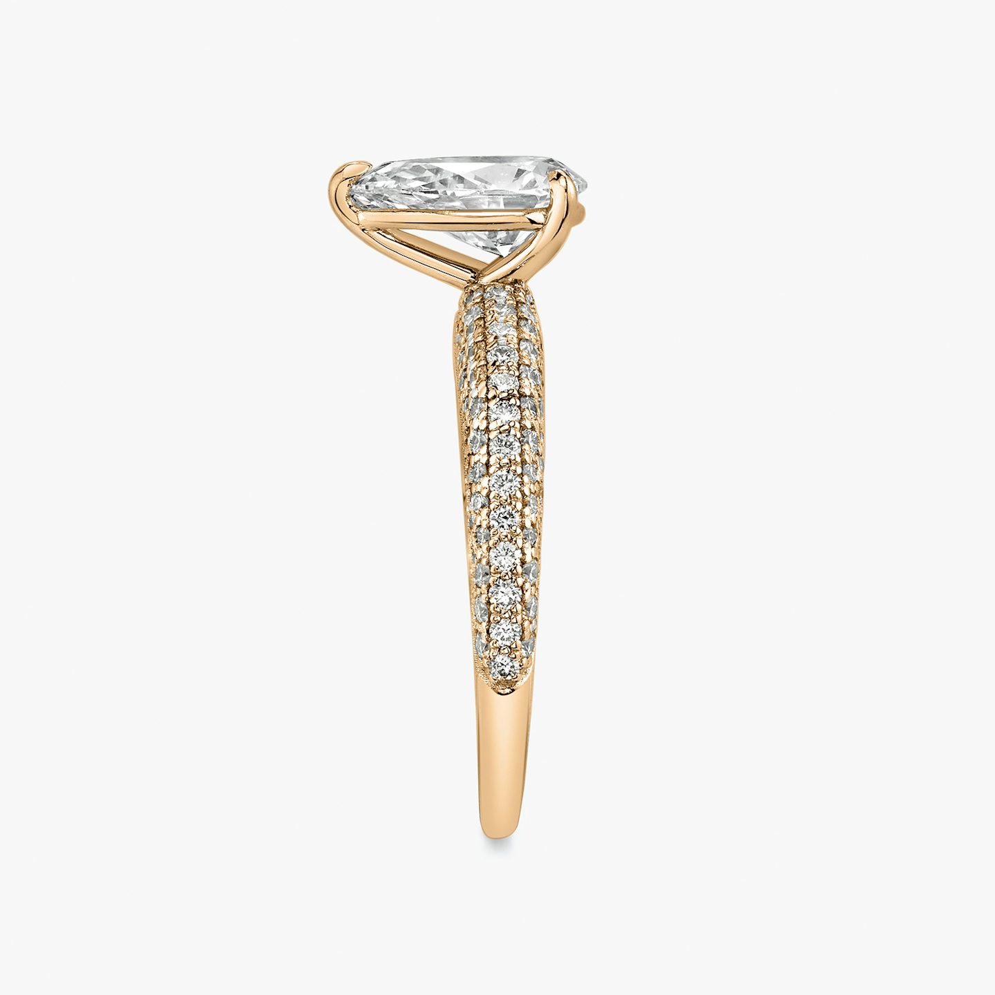 The Curator | Pear | 14k | Rose Gold | bandAccent: Pavé | diamondOrientation: vertical | caratWeight: other