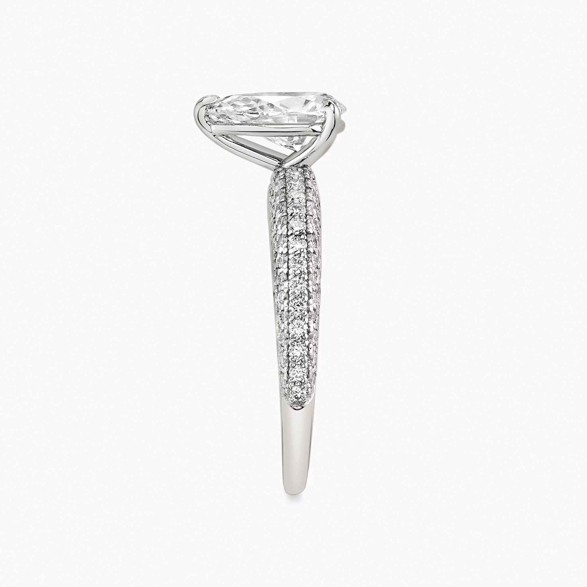 The Curator | Pear | 18k | White Gold | bandAccent: Pavé | diamondOrientation: vertical | caratWeight: other