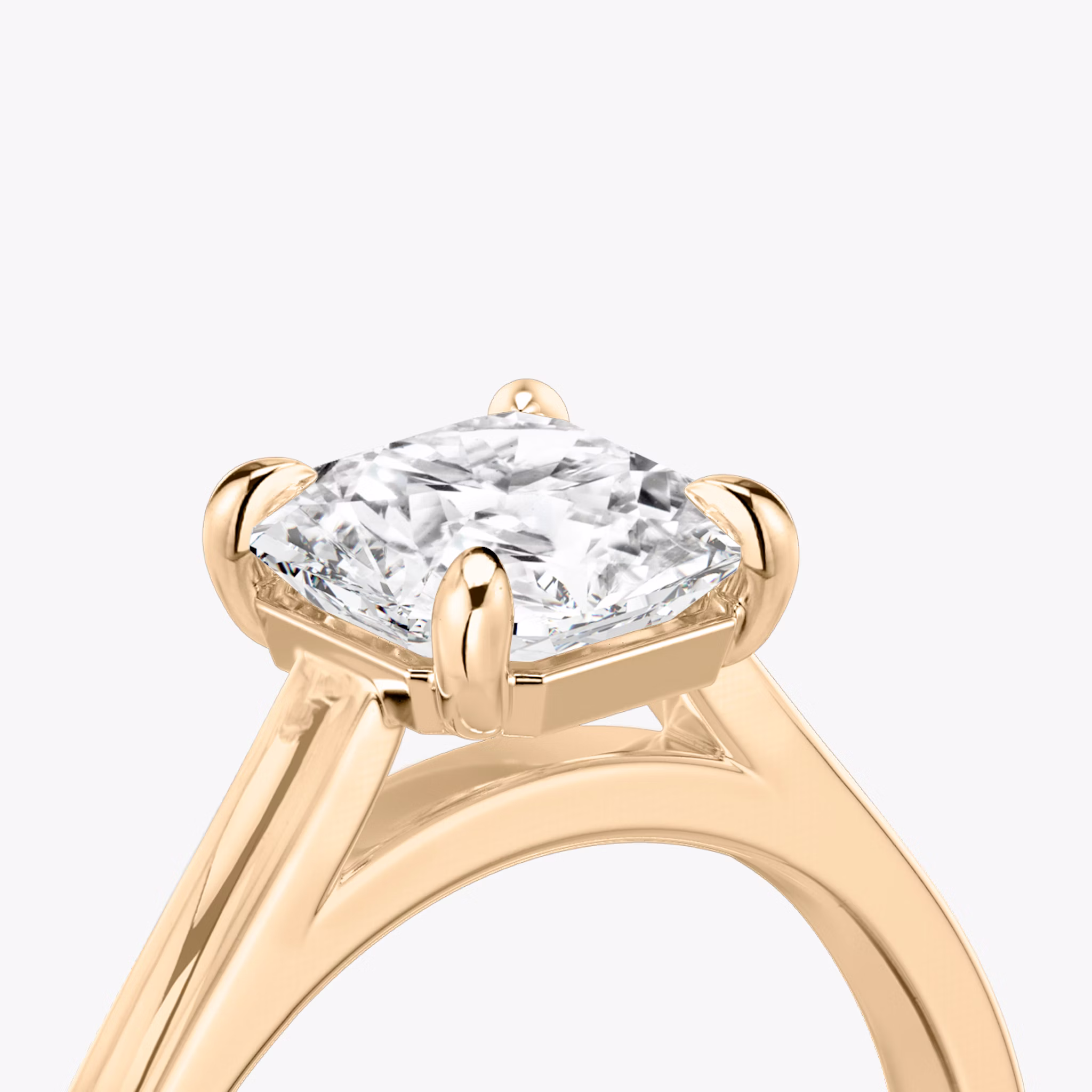 The Cathedral | Asscher | 14k | Rose Gold | bandAccent: Plain | diamondOrientation: vertical | caratWeight: other