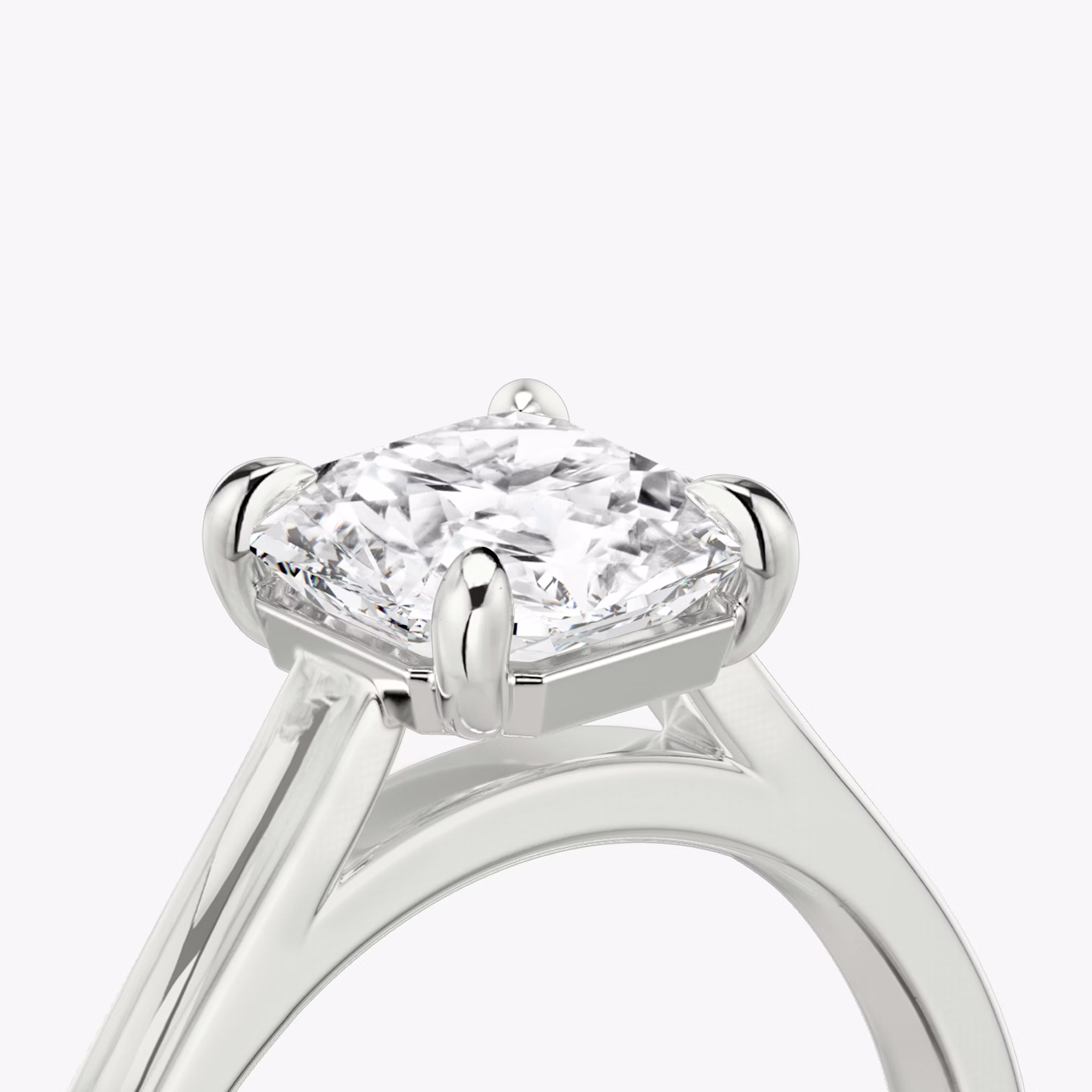 The Cathedral | Asscher | 18k | White Gold | bandAccent: Plain | diamondOrientation: vertical | caratWeight: other