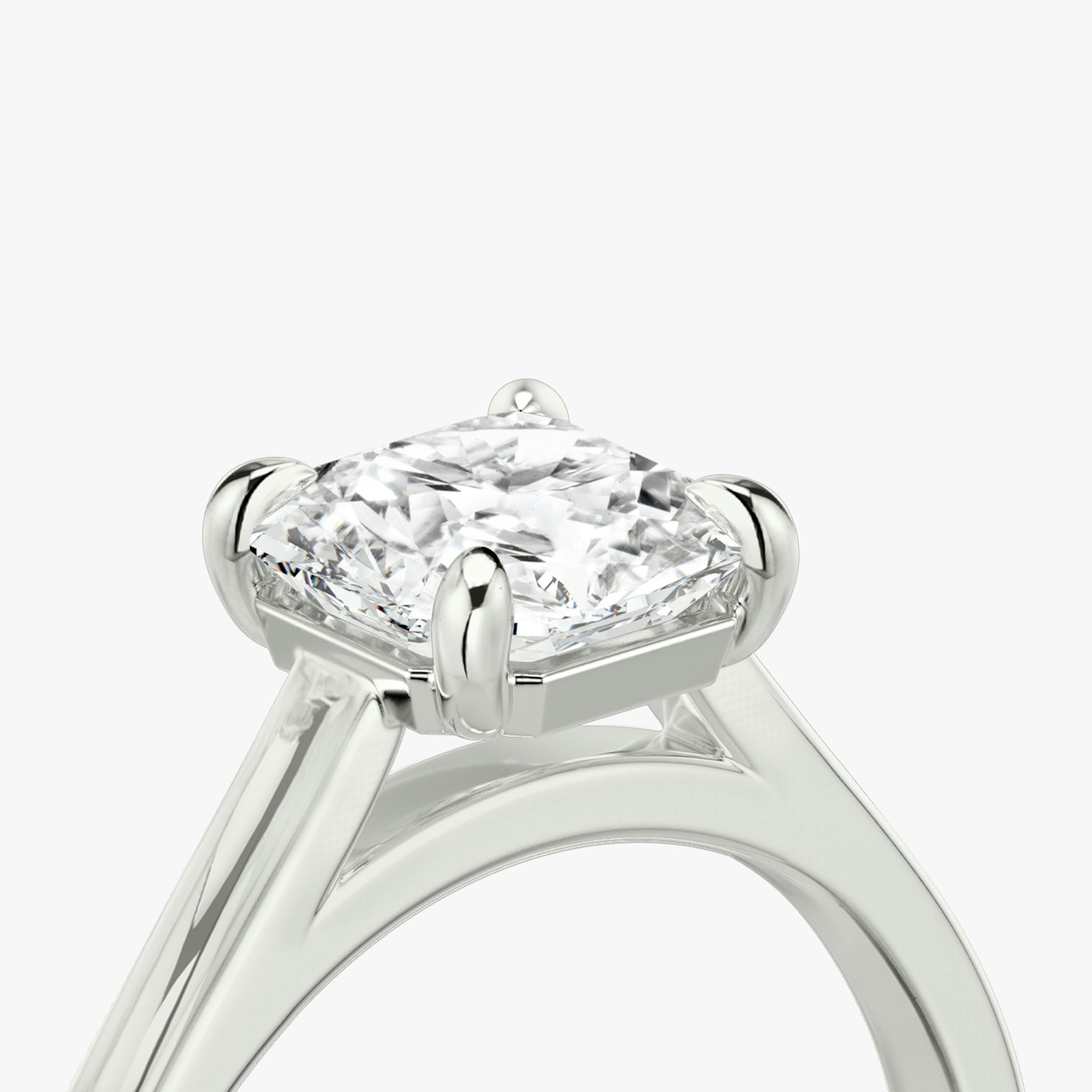 The Cathedral | Asscher | 18k | White Gold | bandAccent: Plain | diamondOrientation: vertical | caratWeight: other