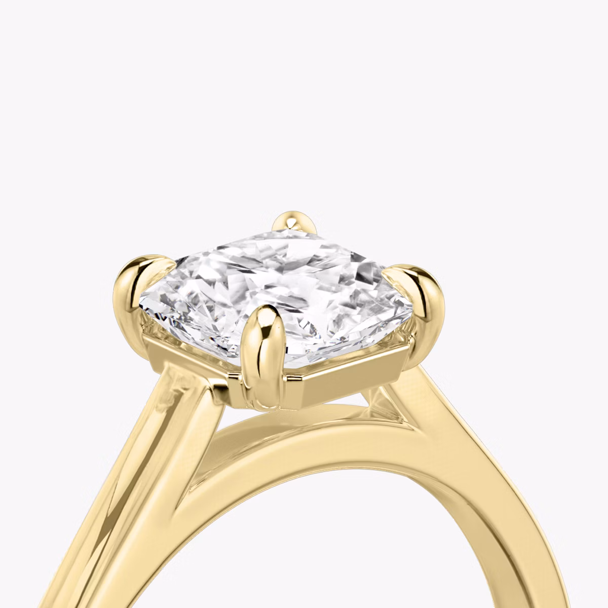 The Cathedral | Asscher | 18k | Yellow Gold | bandAccent: Plain | diamondOrientation: vertical | caratWeight: other