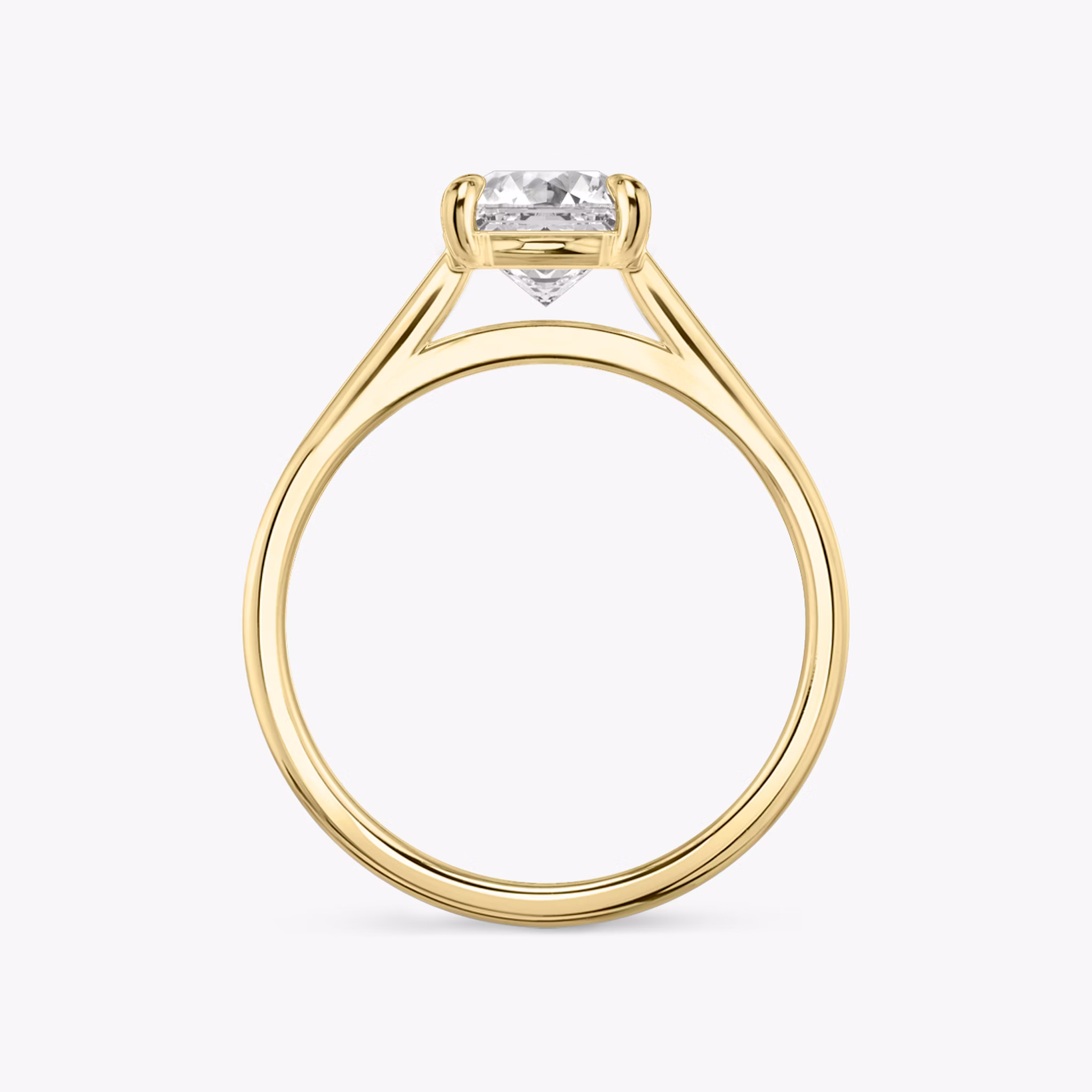 The Cathedral | Asscher | 18k | Yellow Gold | bandAccent: Plain | diamondOrientation: vertical | caratWeight: other