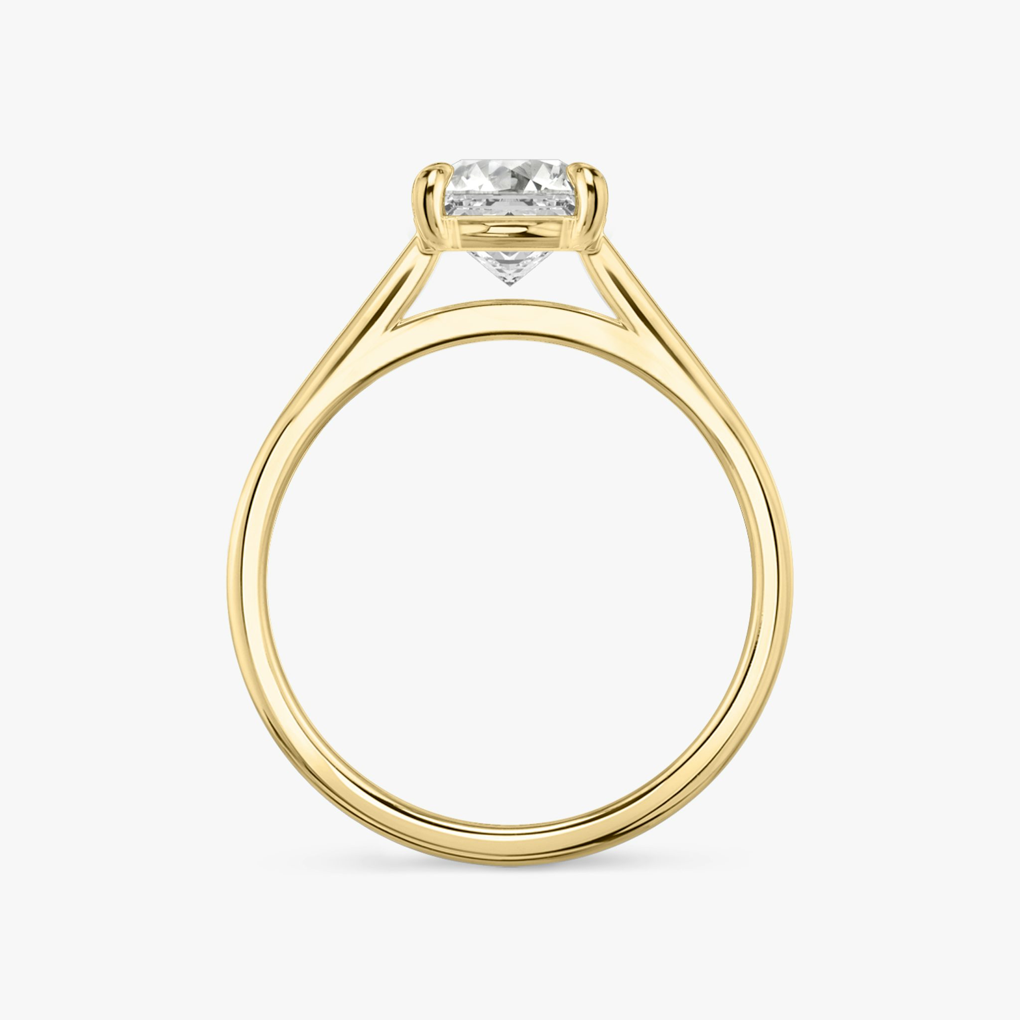The Cathedral | Asscher | 18k | Yellow Gold | bandAccent: Plain | diamondOrientation: vertical | caratWeight: other