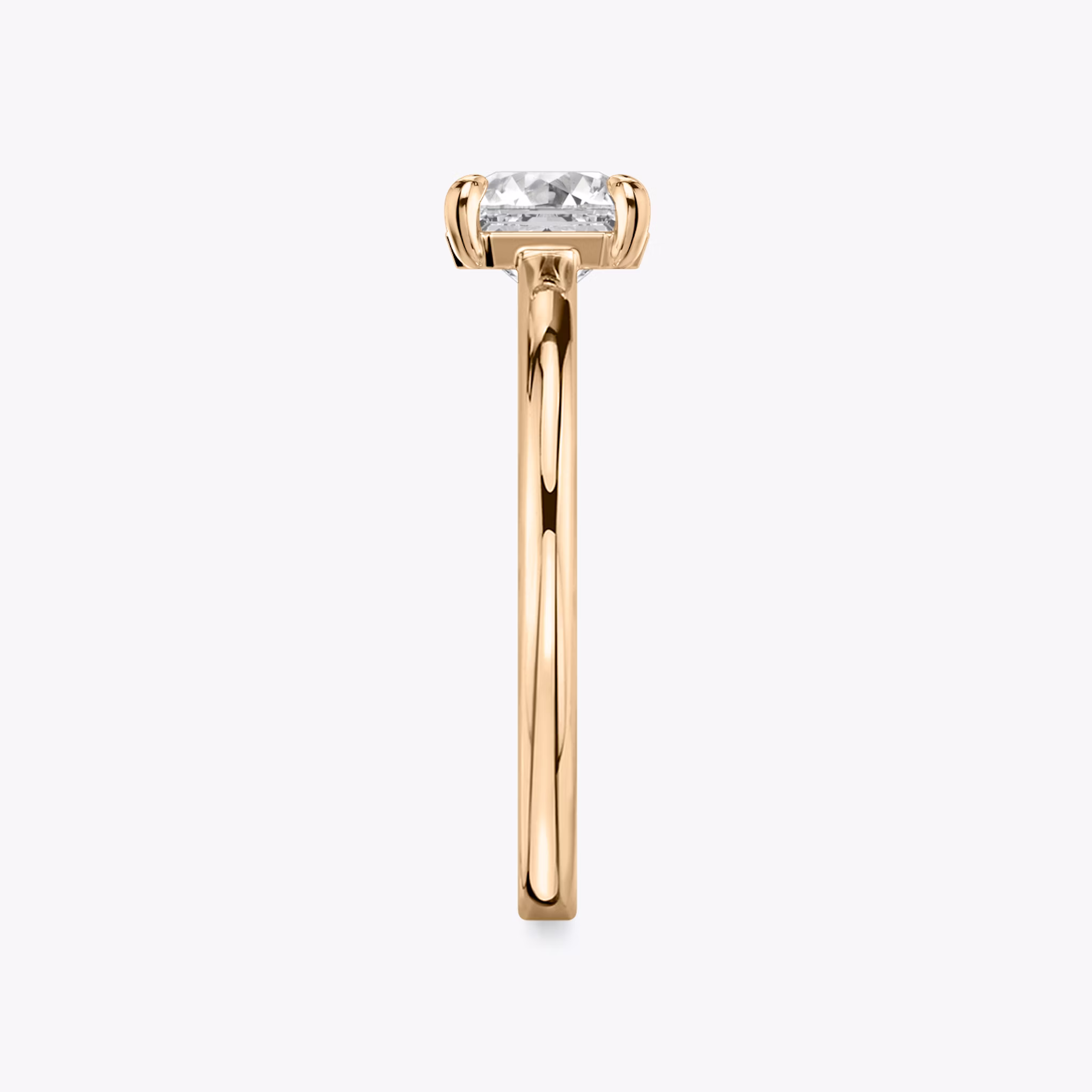 The Cathedral | Asscher | 14k | Rose Gold | bandAccent: Plain | diamondOrientation: vertical | caratWeight: other