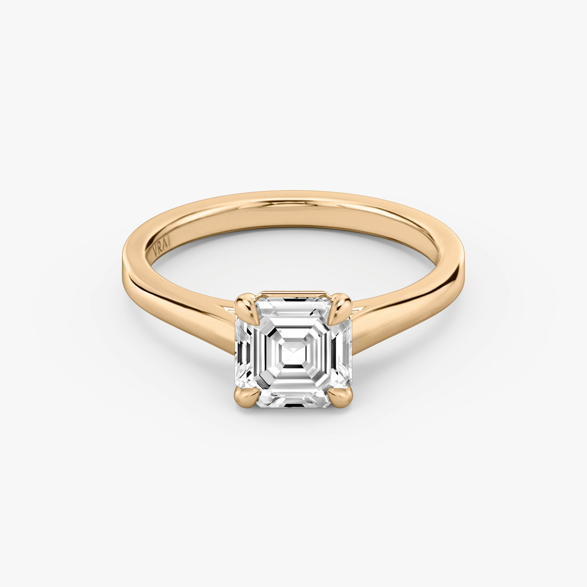 The Cathedral | Asscher | 14k | Rose Gold | bandAccent: Plain | diamondOrientation: vertical | caratWeight: other