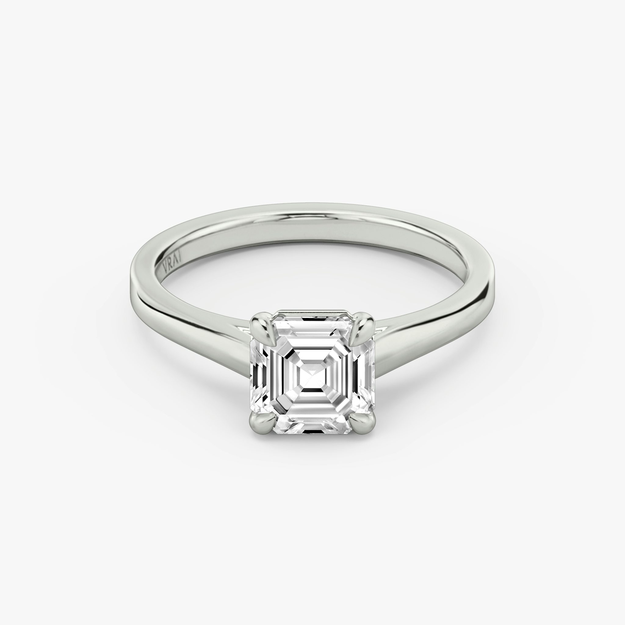 The Cathedral | Asscher | 18k | White Gold | bandAccent: Plain | diamondOrientation: vertical | caratWeight: other