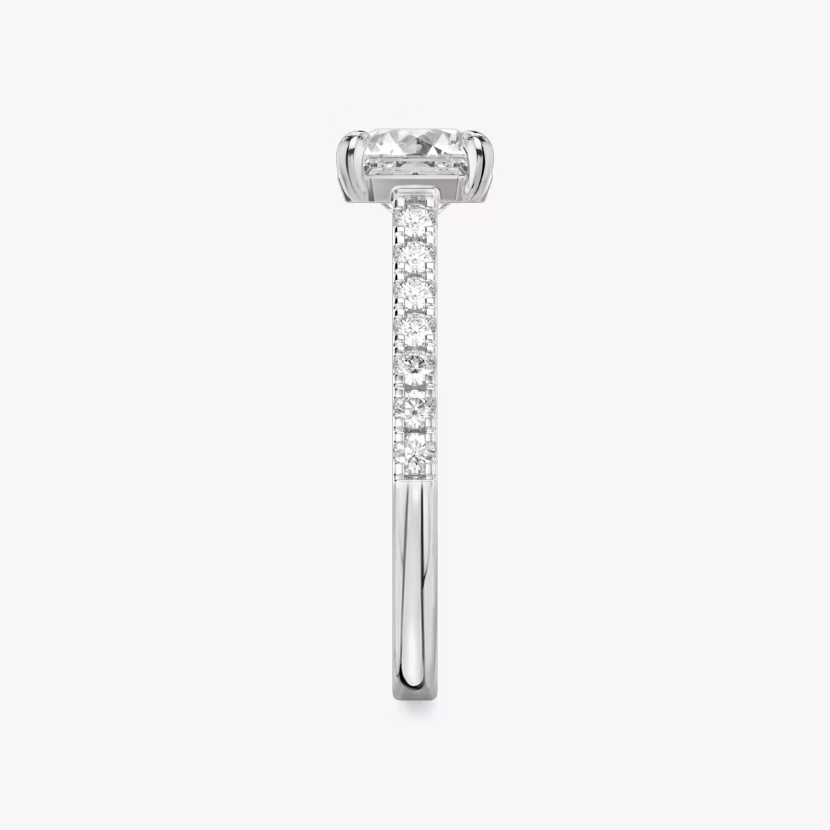 Anillo de compromiso Cathedral | Asscher | Platino | bandAccent: Pavé | diamondOrientation: vertical | caratWeight: other