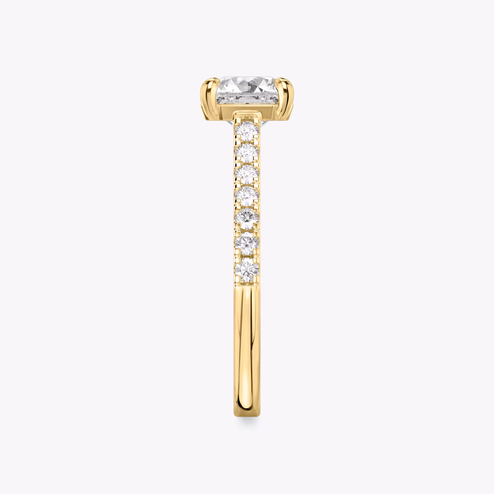 The Cathedral | Asscher | 18k | Yellow Gold | bandAccent: Pavé | diamondOrientation: vertical | caratWeight: other