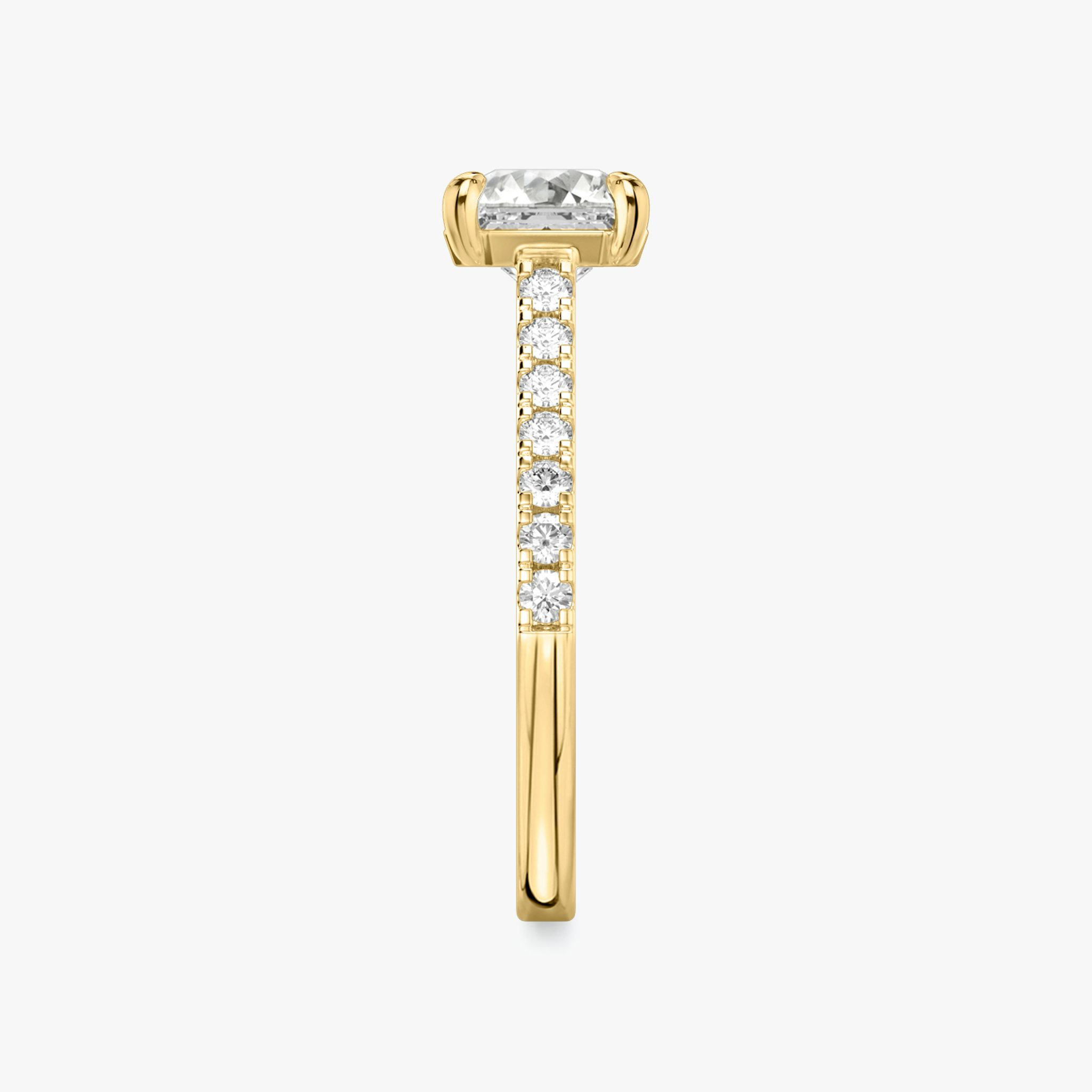 The Cathedral | Asscher | 18k | Yellow Gold | bandAccent: Pavé | diamondOrientation: vertical | caratWeight: other