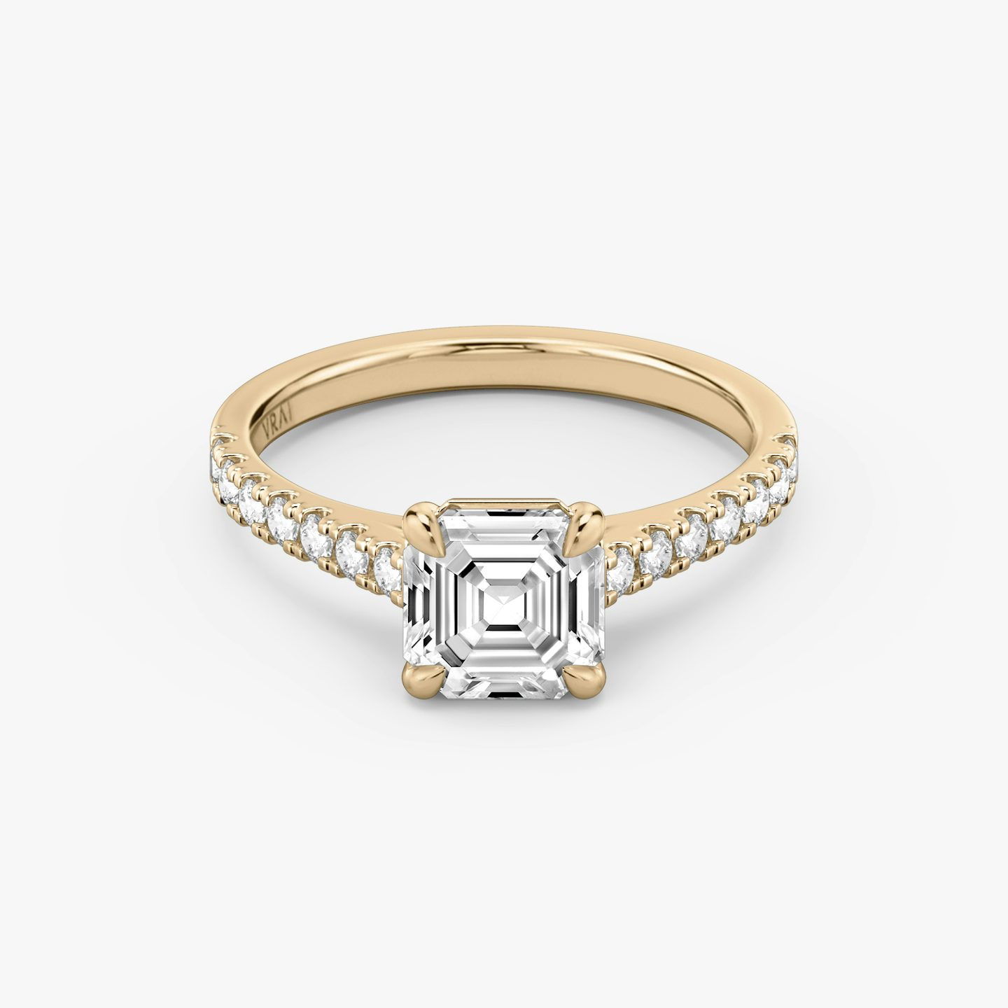 The Cathedral | Asscher | 14k | Rose Gold | bandAccent: Pavé | diamondOrientation: vertical | caratWeight: other