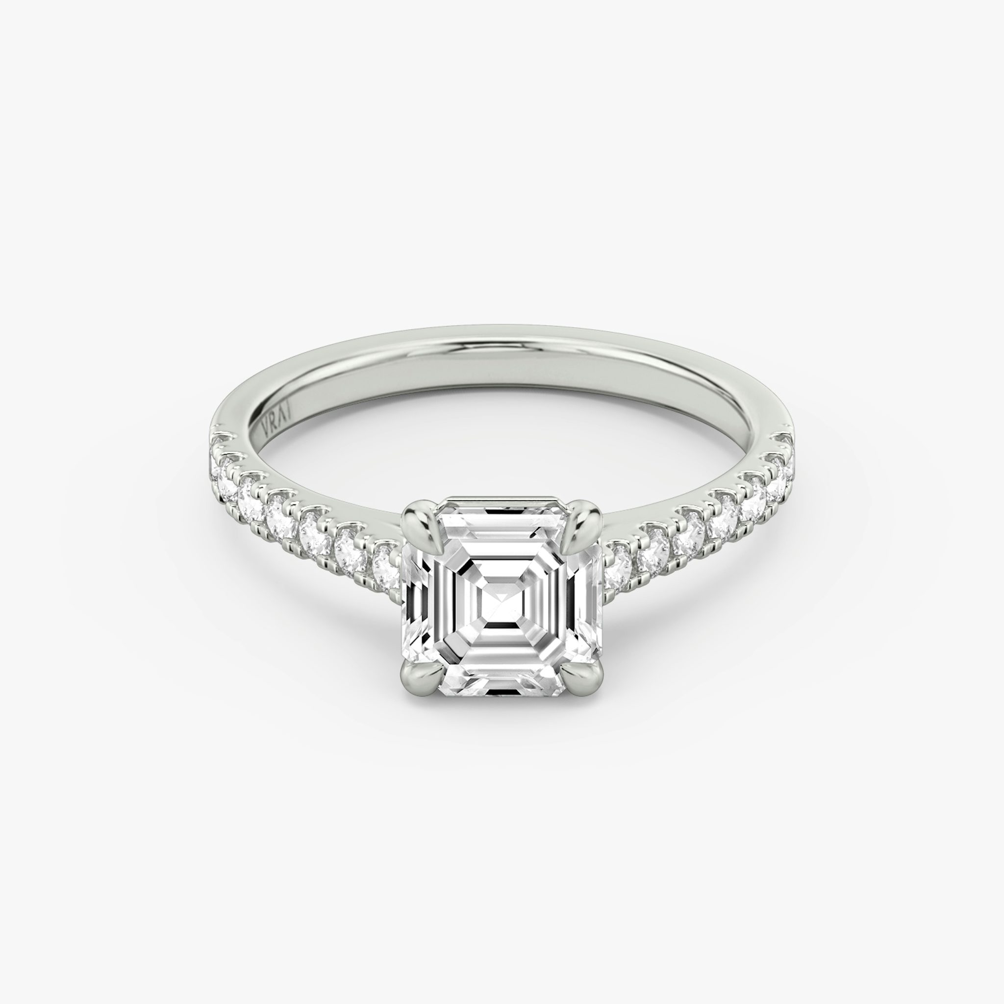 The Cathedral | Asscher | Platinum | bandAccent: Pavé | diamondOrientation: vertical | caratWeight: other