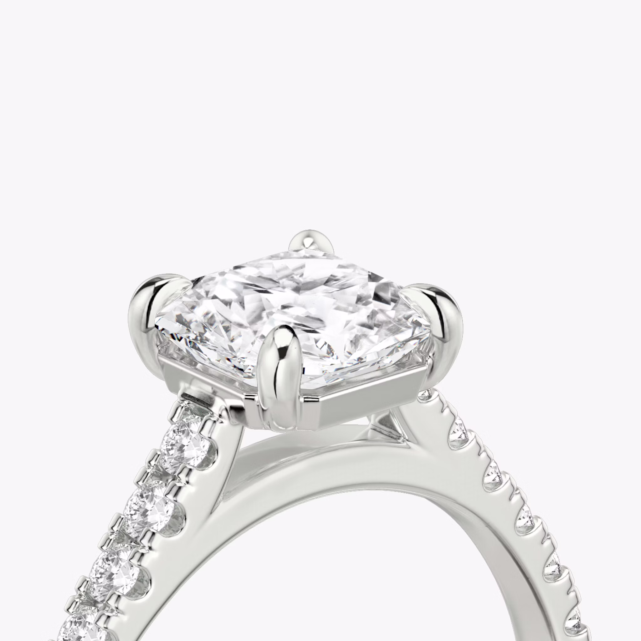 The Cathedral | Asscher | Platinum | bandAccent: Pavé | diamondOrientation: vertical | caratWeight: other