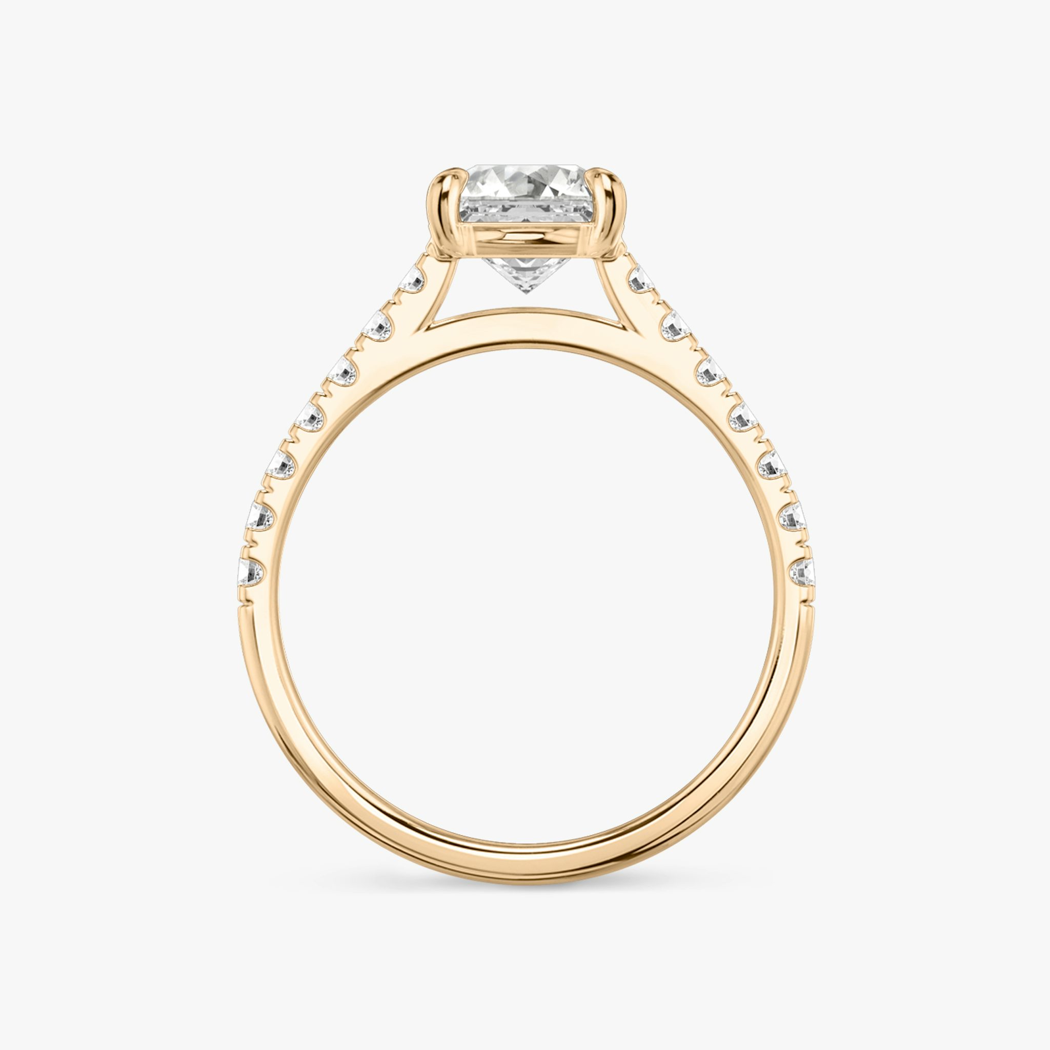 The Cathedral | Asscher | 14k | Rose Gold | bandAccent: Pavé | diamondOrientation: vertical | caratWeight: other