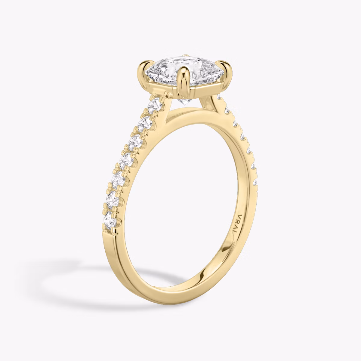 The Cathedral | Asscher | 18k | Yellow Gold | bandAccent: Pavé | diamondOrientation: vertical | caratWeight: other