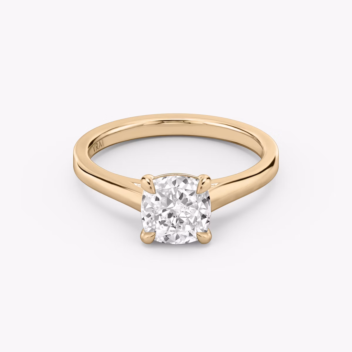 The Cathedral | Cushion | 14k | Rose Gold | bandAccent: Plain | diamondOrientation: vertical | caratWeight: other