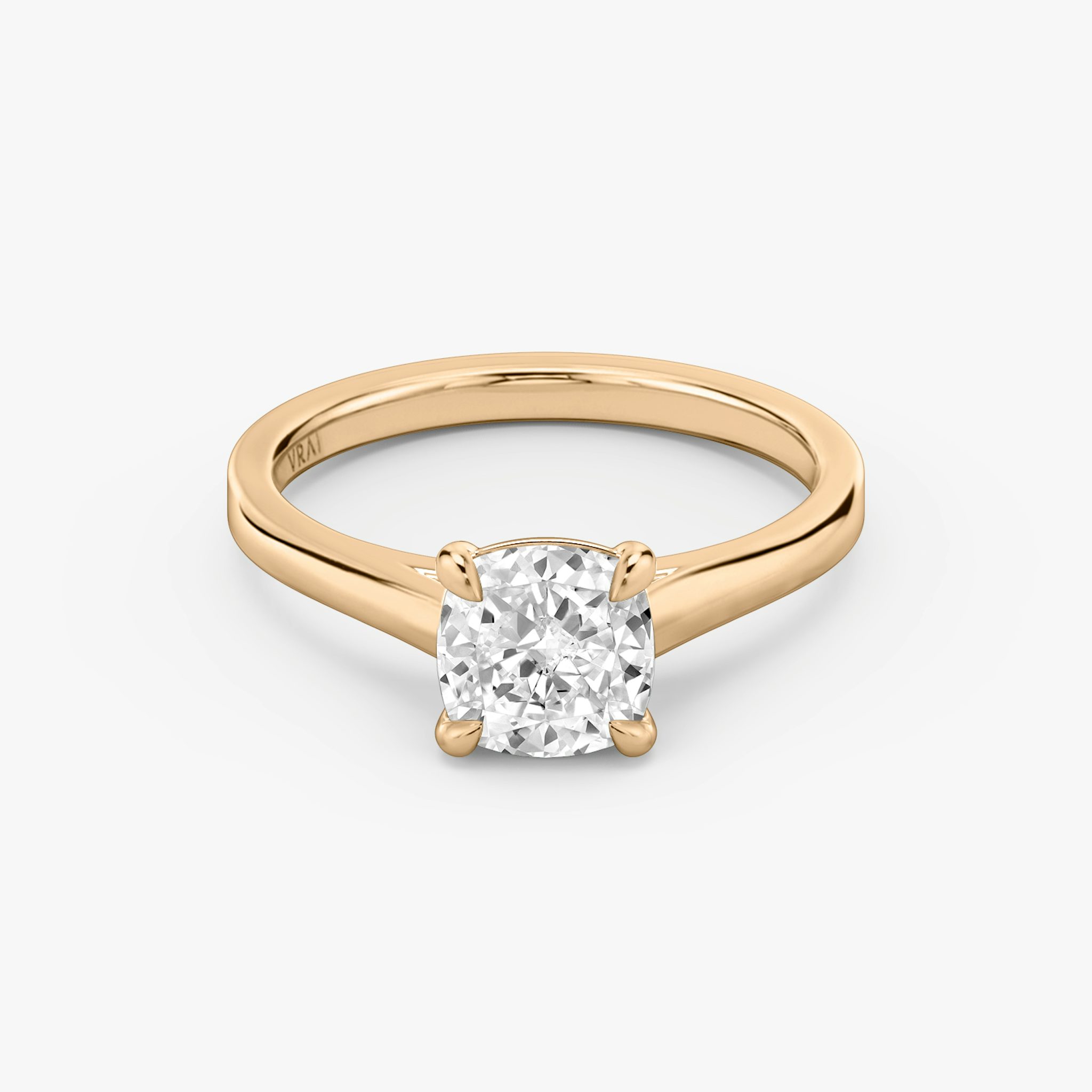 The Cathedral | Cushion | 14k | Rose Gold | bandAccent: Plain | diamondOrientation: vertical | caratWeight: other
