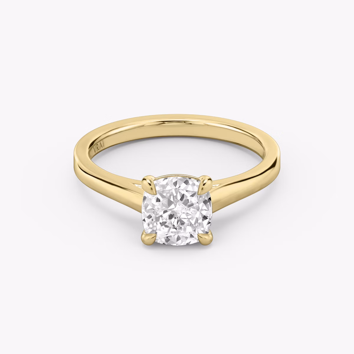 The Cathedral | Cushion | 18k | Yellow Gold | bandAccent: Plain | diamondOrientation: vertical | caratWeight: other