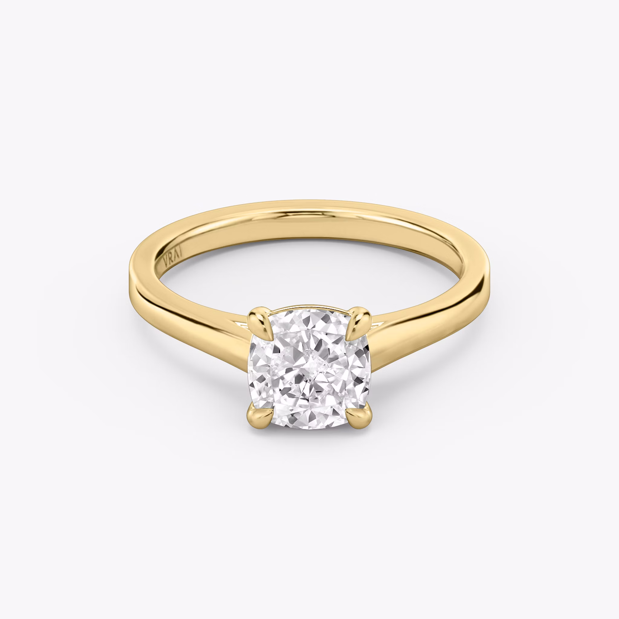 The Cathedral | Cushion | 18k | Yellow Gold | bandAccent: Plain | diamondOrientation: vertical | caratWeight: other
