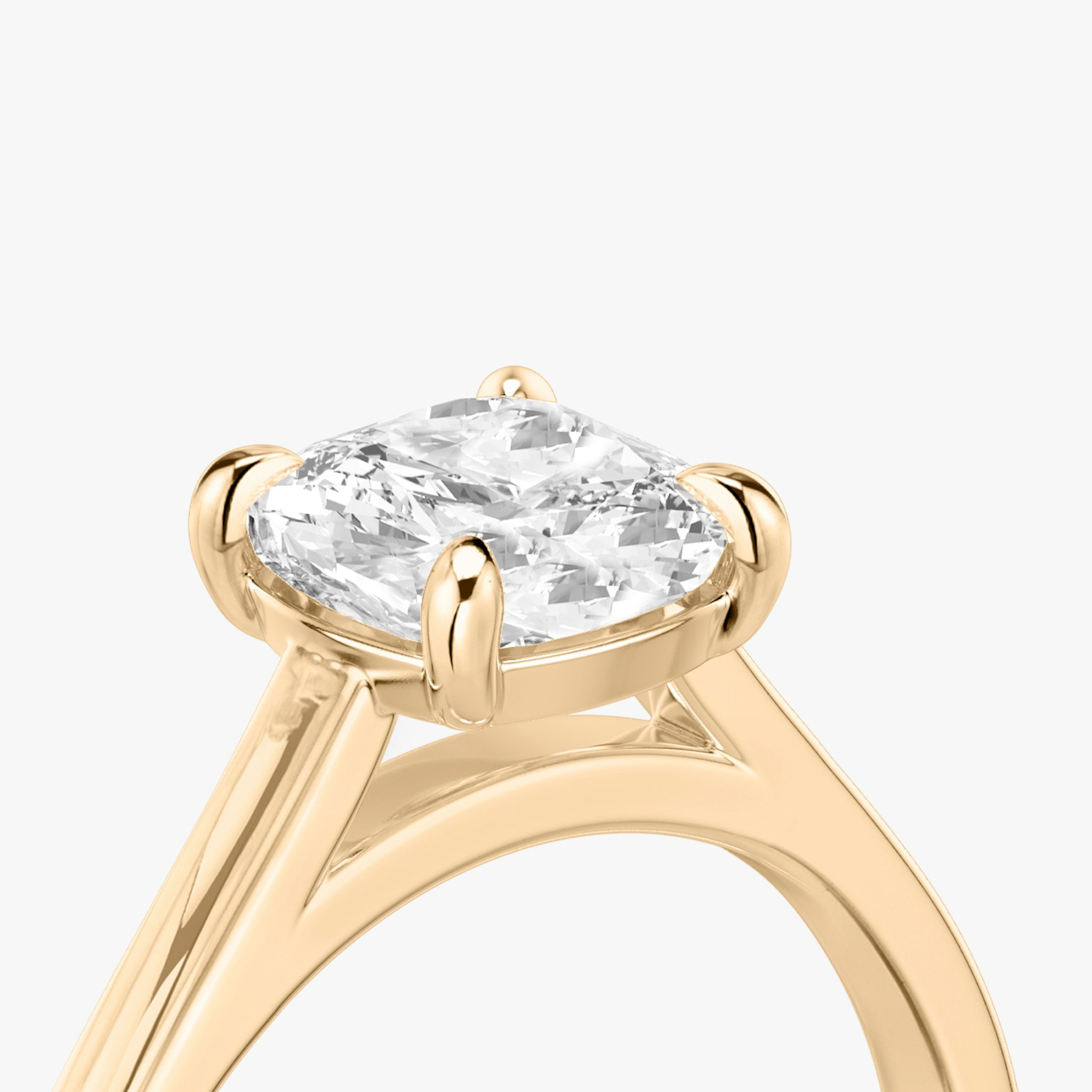 The Cathedral | Cushion | 14k | Rose Gold | bandAccent: Plain | diamondOrientation: vertical | caratWeight: other