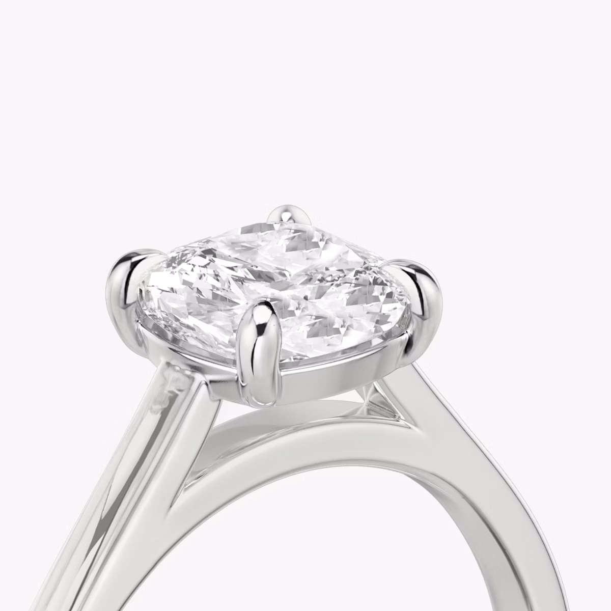 The Cathedral | Cushion | 18k | White Gold | bandAccent: Plain | diamondOrientation: vertical | caratWeight: other