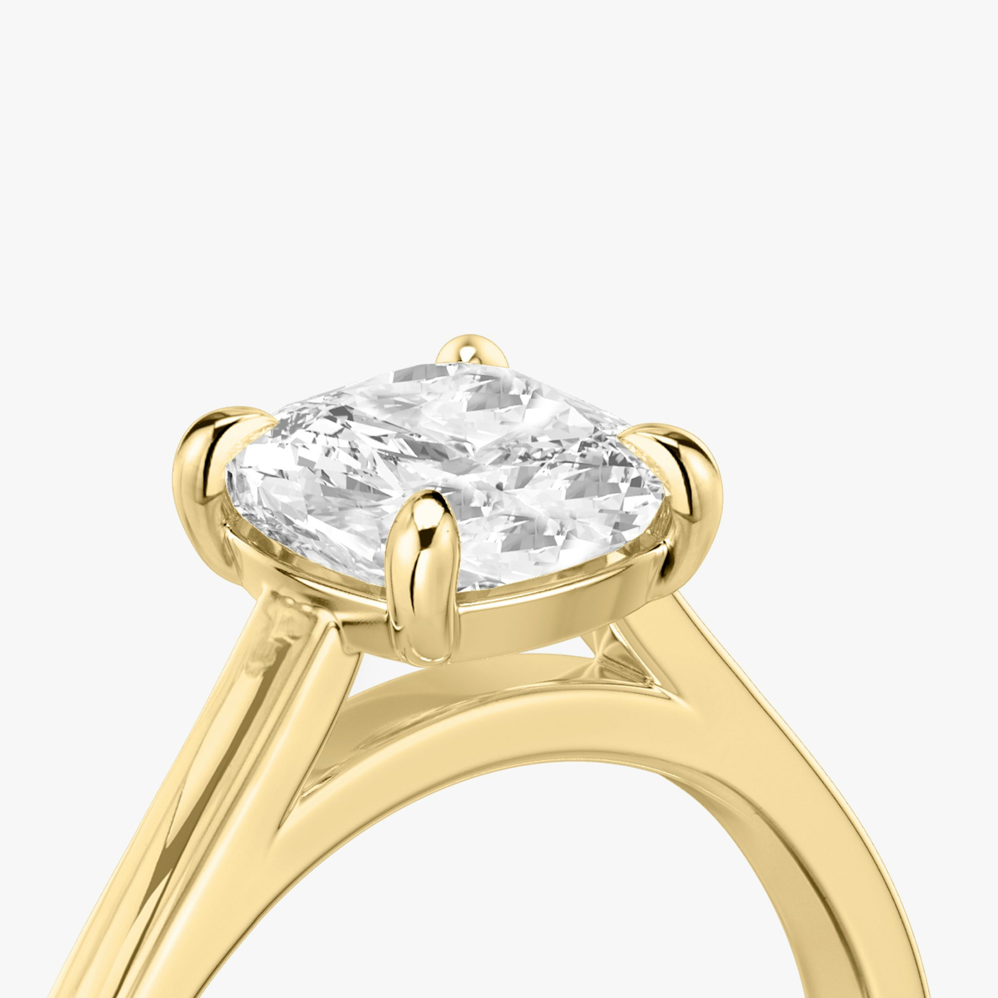 The Cathedral | Cushion | 18k | Yellow Gold | bandAccent: Plain | diamondOrientation: vertical | caratWeight: other