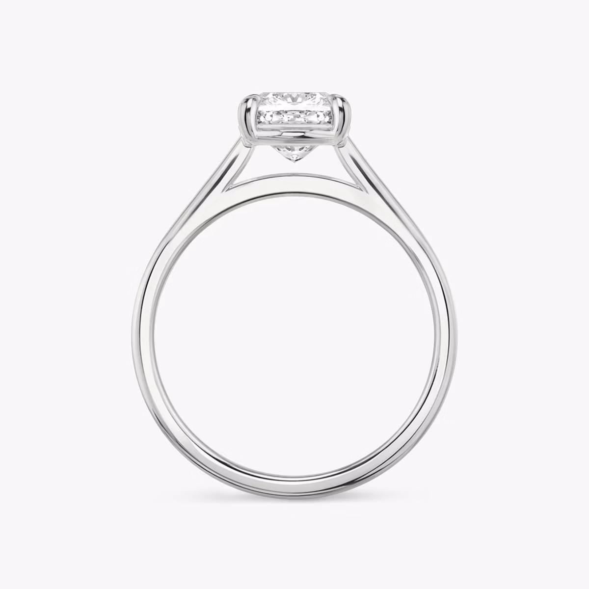 The Cathedral | Cushion | 18k | White Gold | bandAccent: Plain | diamondOrientation: vertical | caratWeight: other