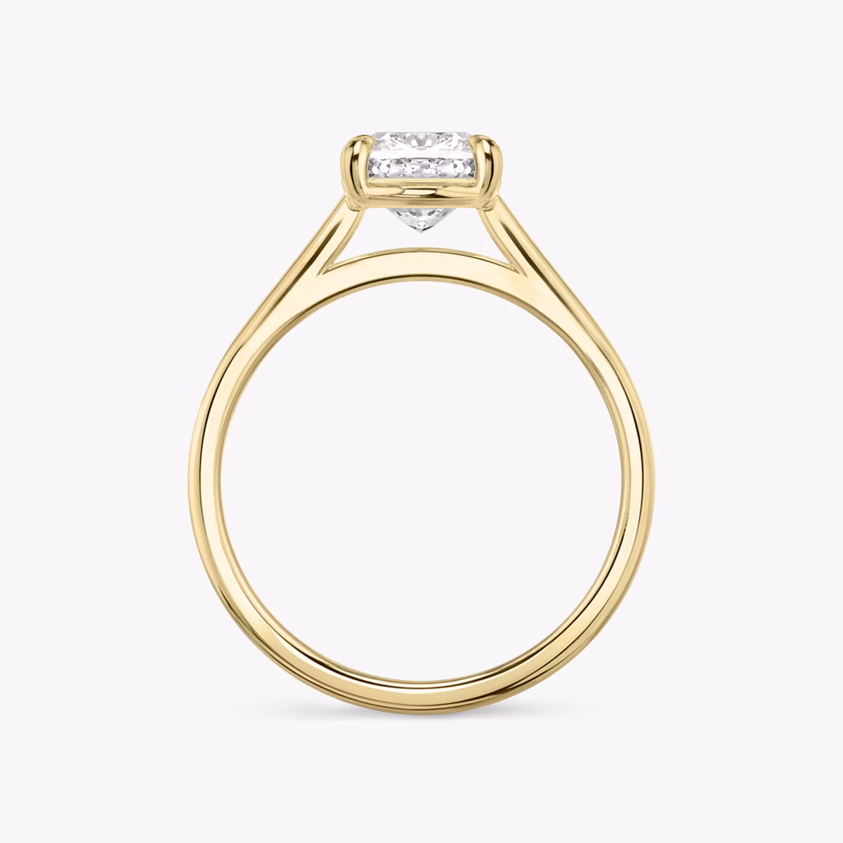 The Cathedral | Cushion | 18k | Yellow Gold | bandAccent: Plain | diamondOrientation: vertical | caratWeight: other