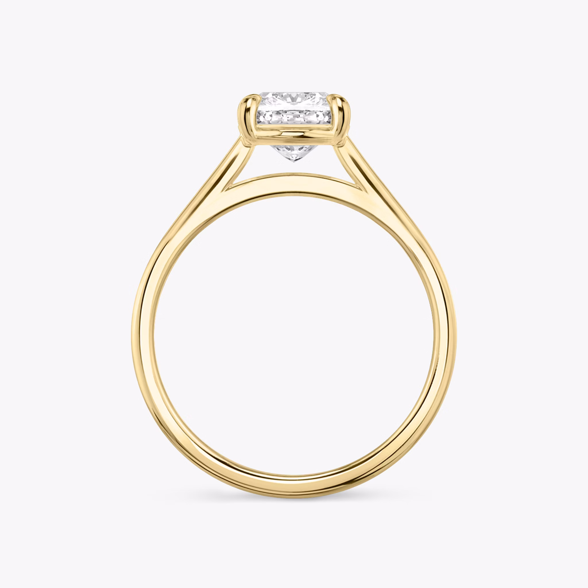 The Cathedral | Cushion | 18k | Yellow Gold | bandAccent: Plain | diamondOrientation: vertical | caratWeight: other