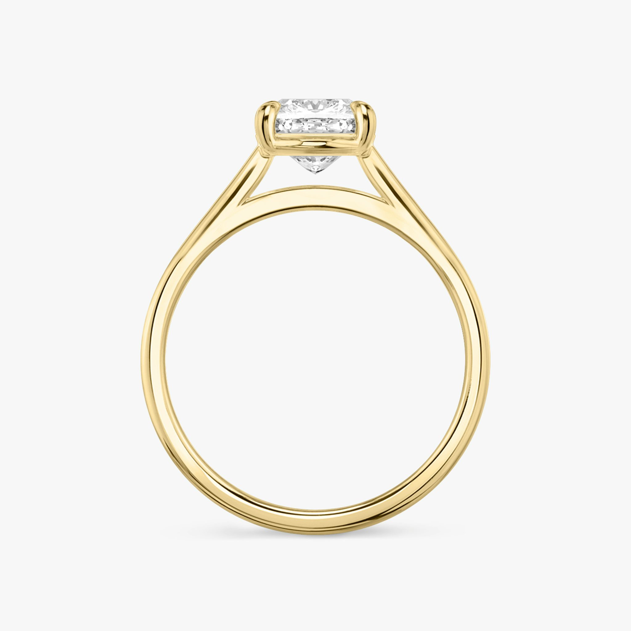 The Cathedral | Cushion | 18k | Yellow Gold | bandAccent: Plain | diamondOrientation: vertical | caratWeight: other