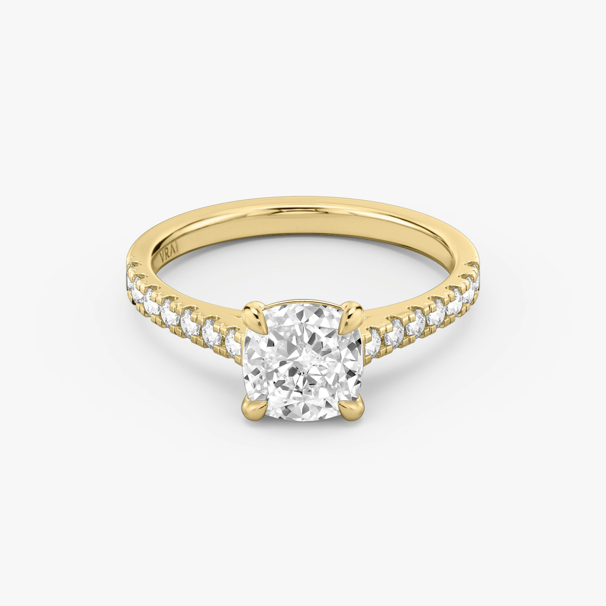 The Cathedral | Cushion | 18k | Yellow Gold | bandAccent: Pavé | diamondOrientation: vertical | caratWeight: other