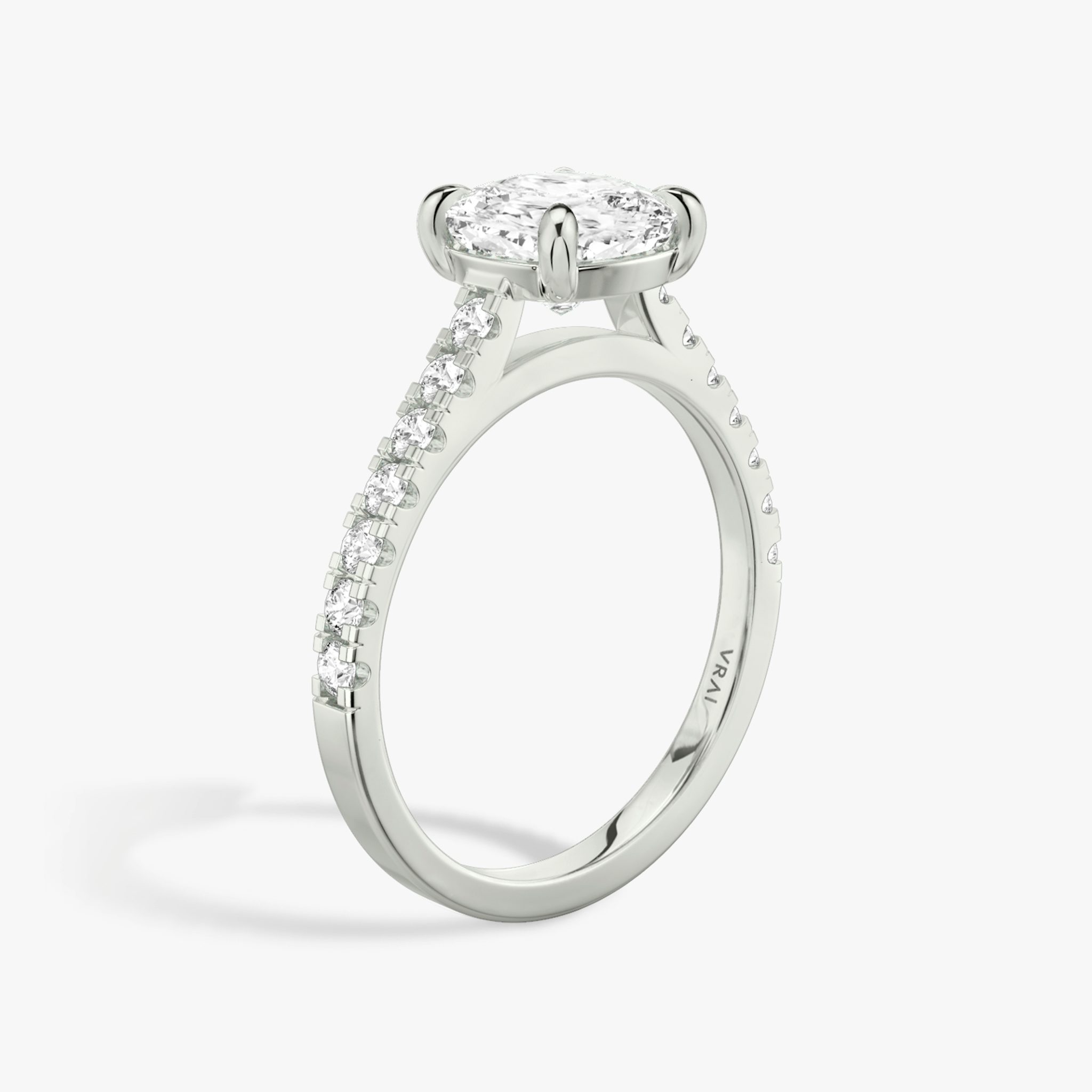The Cathedral | Cushion | 18k | White Gold | bandAccent: Pavé | diamondOrientation: vertical | caratWeight: other