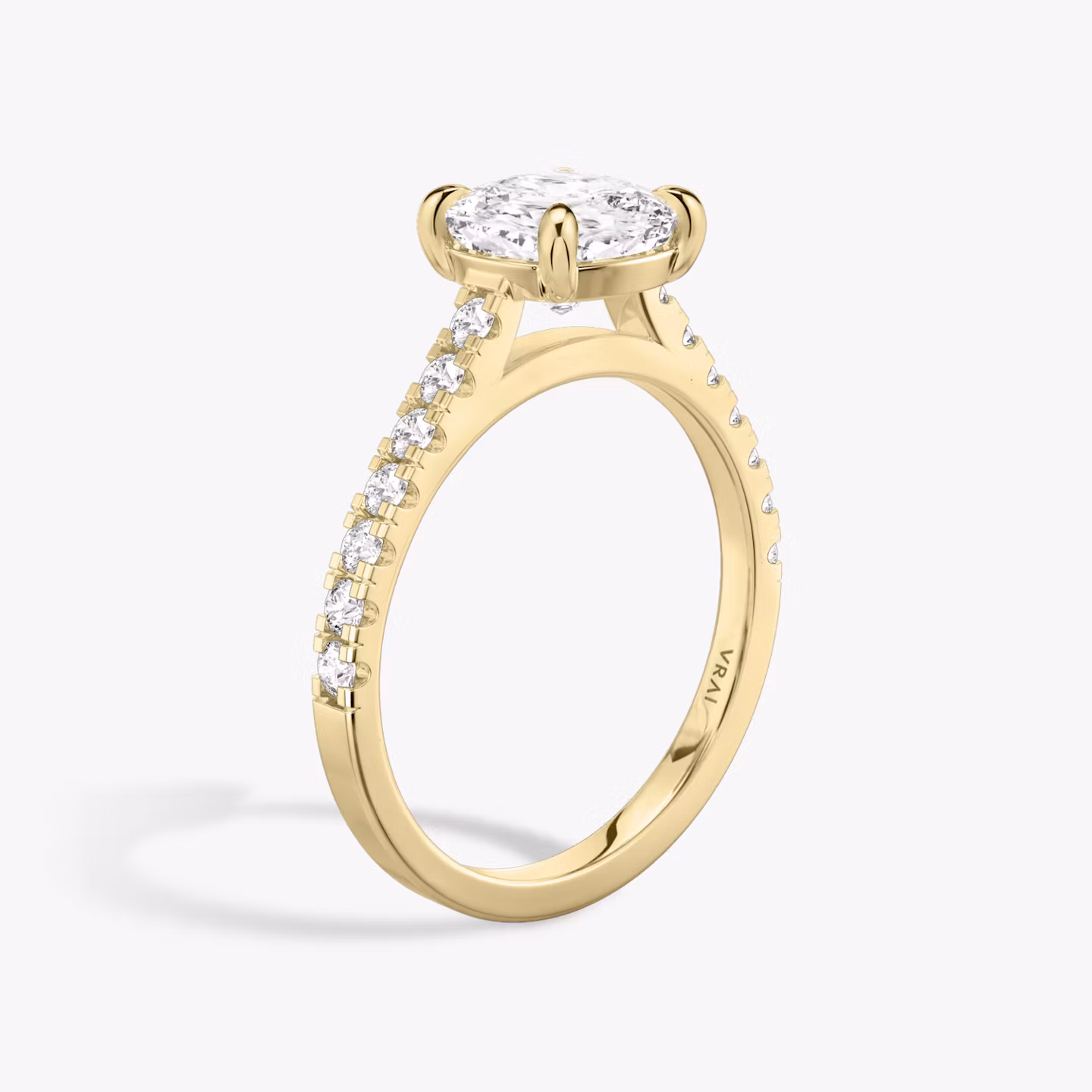 The Cathedral | Cushion | 18k | Yellow Gold | bandAccent: Pavé | diamondOrientation: vertical | caratWeight: other