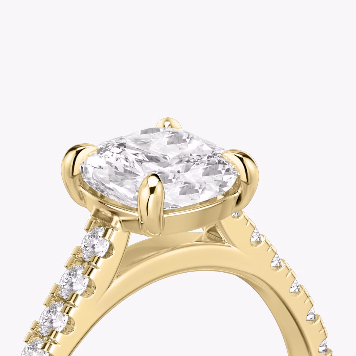 The Cathedral | Cushion | 18k | Yellow Gold | bandAccent: Pavé | diamondOrientation: vertical | caratWeight: other