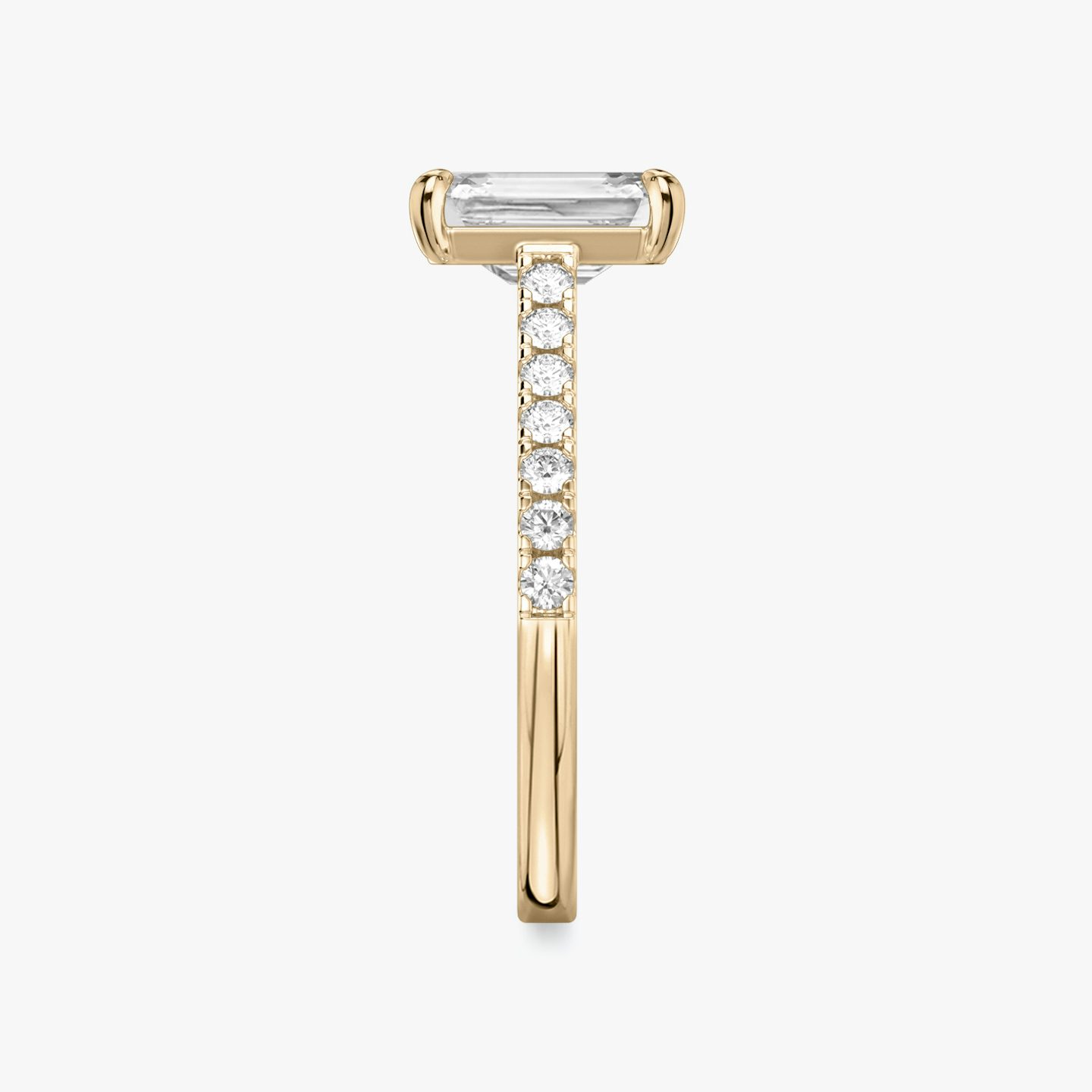 The Cathedral | Emerald | 14k | Rose Gold | bandAccent: Pavé | diamondOrientation: vertical | caratWeight: other