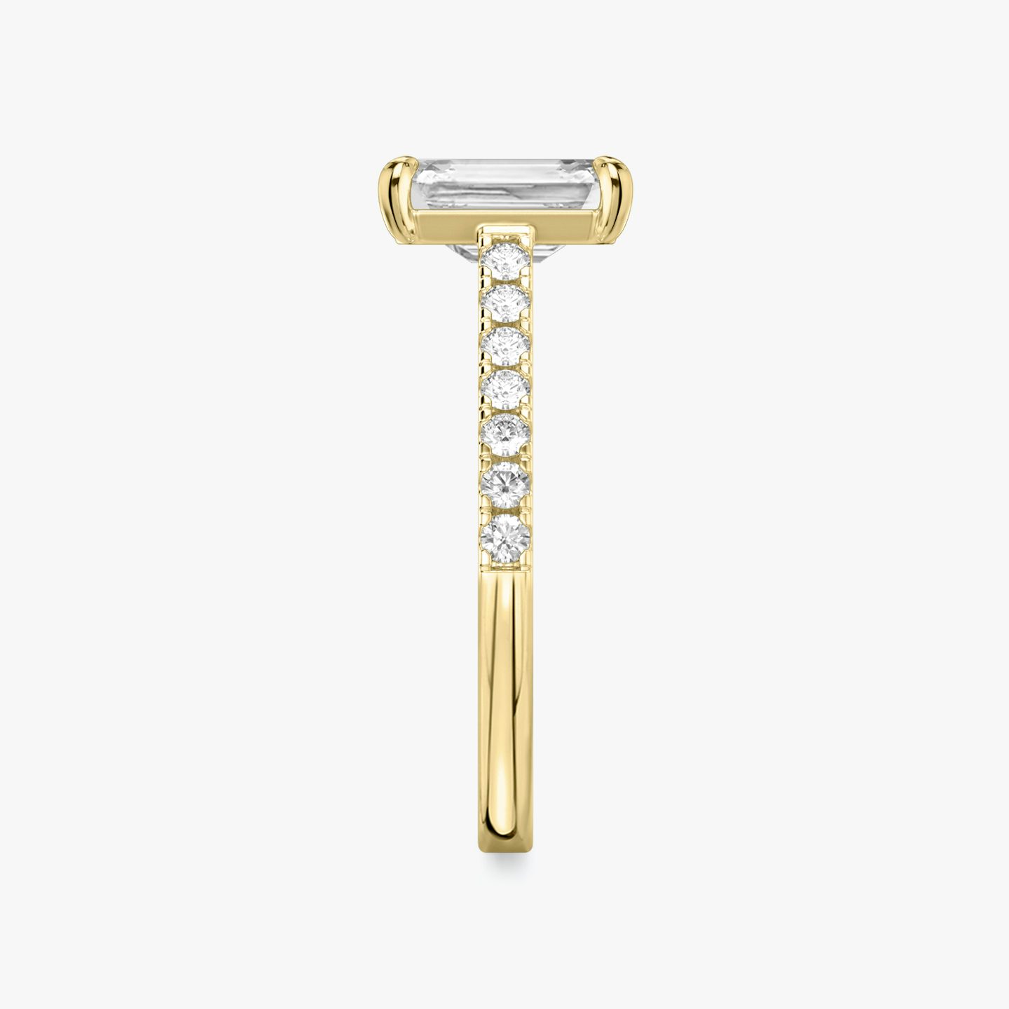 The Cathedral | Emerald | 18k | Yellow Gold | bandAccent: Pavé | diamondOrientation: vertical | caratWeight: other