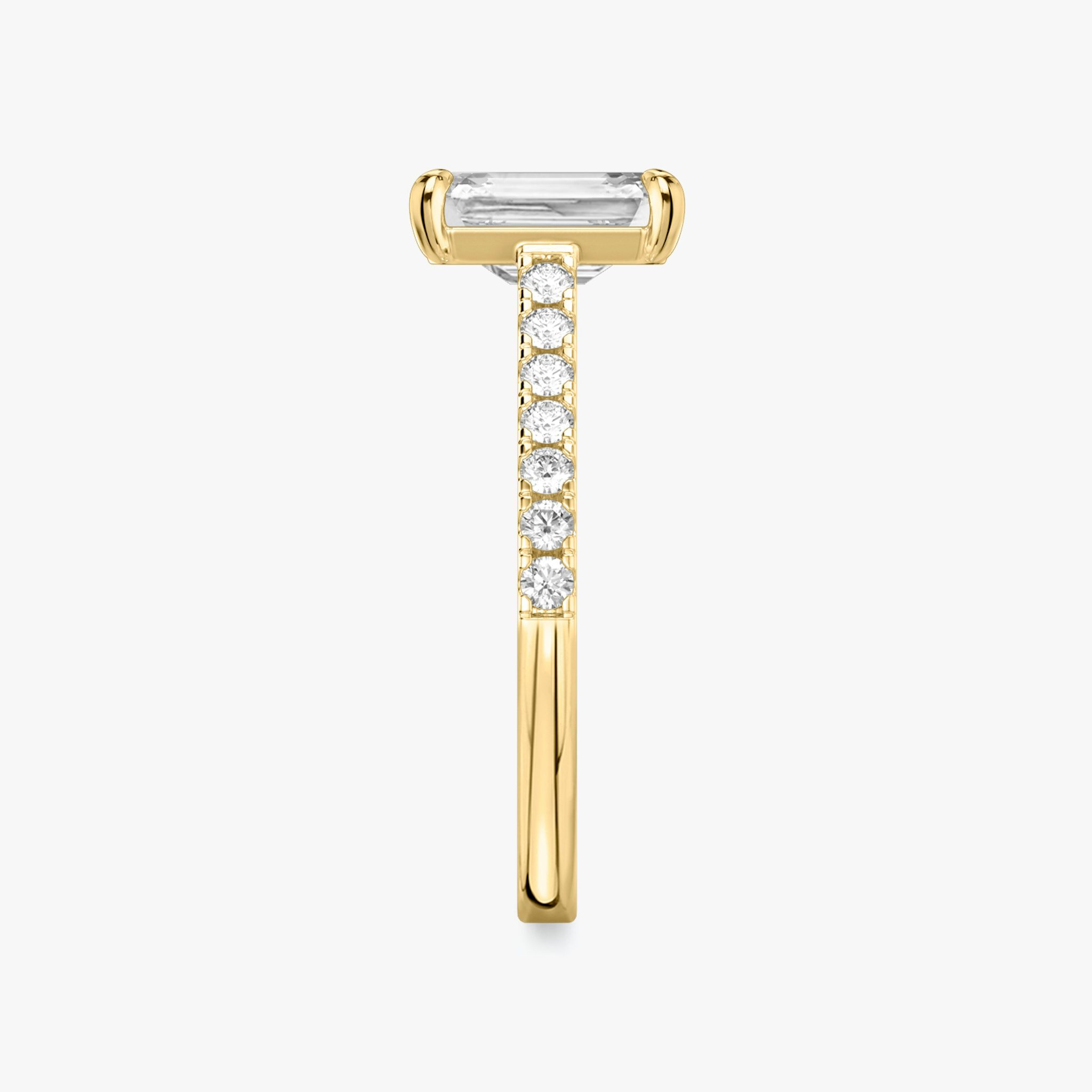 The Cathedral | Emerald | 18k | Yellow Gold | bandAccent: Pavé | diamondOrientation: vertical | caratWeight: other