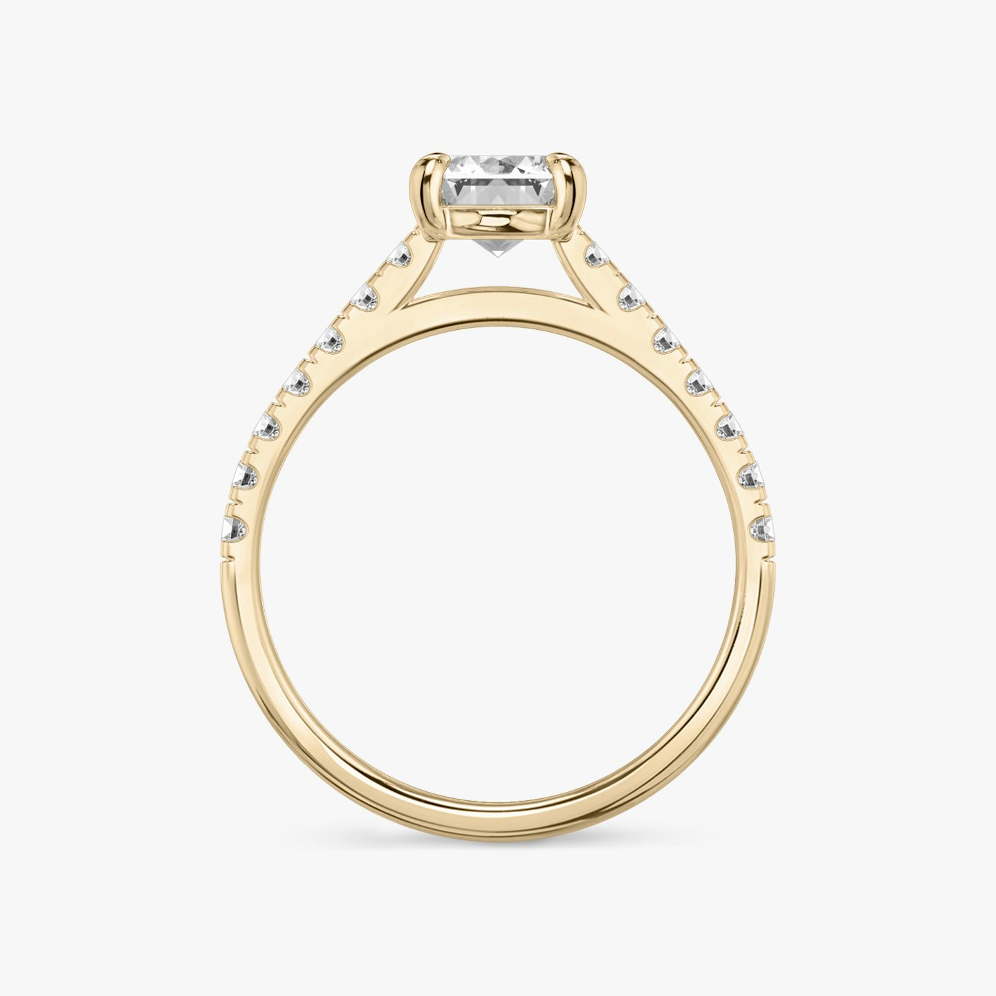 The Cathedral | Emerald | 14k | Rose Gold | bandAccent: Pavé | diamondOrientation: vertical | caratWeight: other