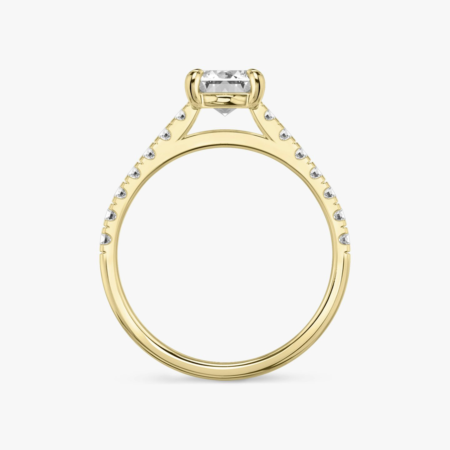 The Cathedral | Emerald | 18k | Yellow Gold | bandAccent: Pavé | diamondOrientation: vertical | caratWeight: other
