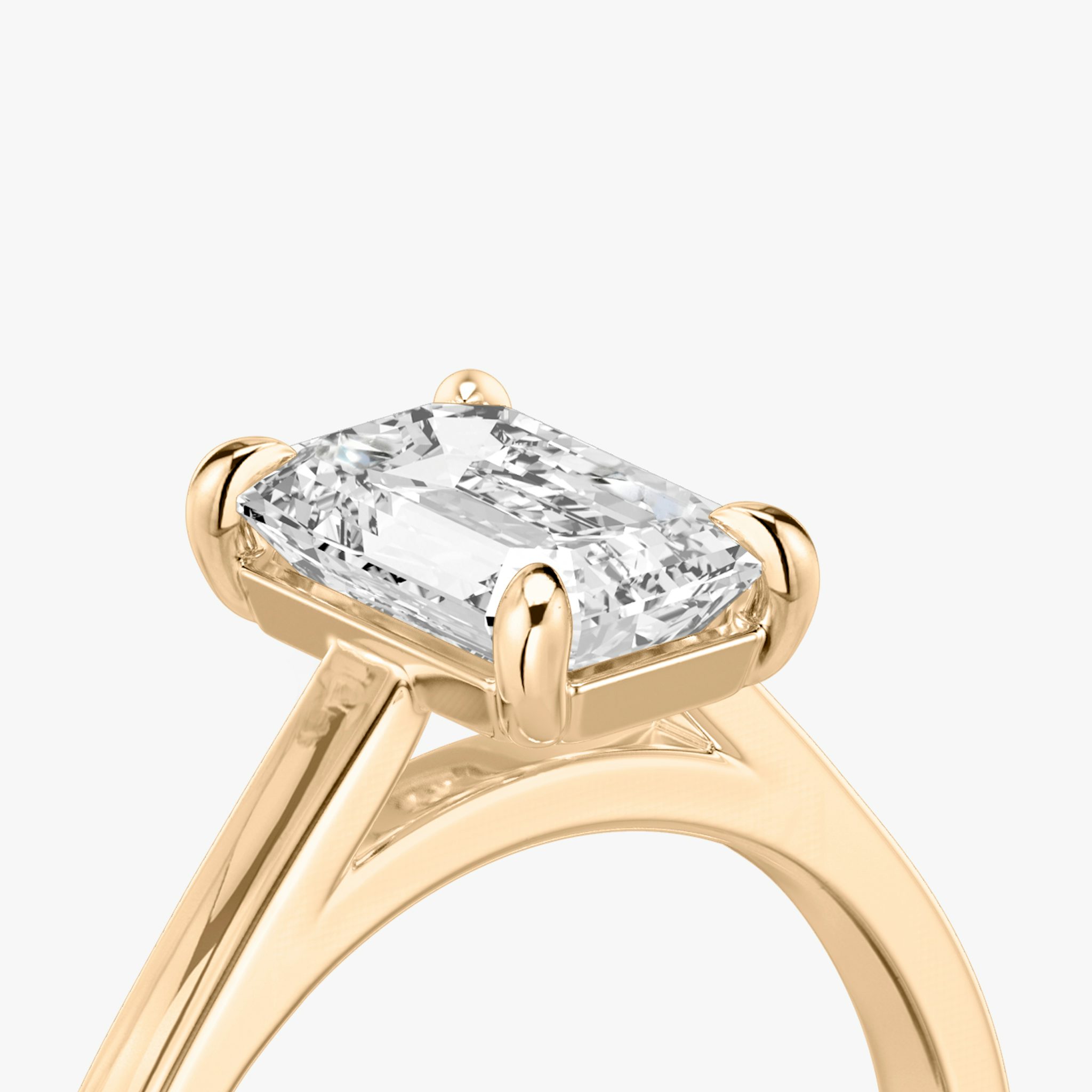The Cathedral | Emerald | 14k | Rose Gold | bandAccent: Plain | diamondOrientation: vertical | caratWeight: other